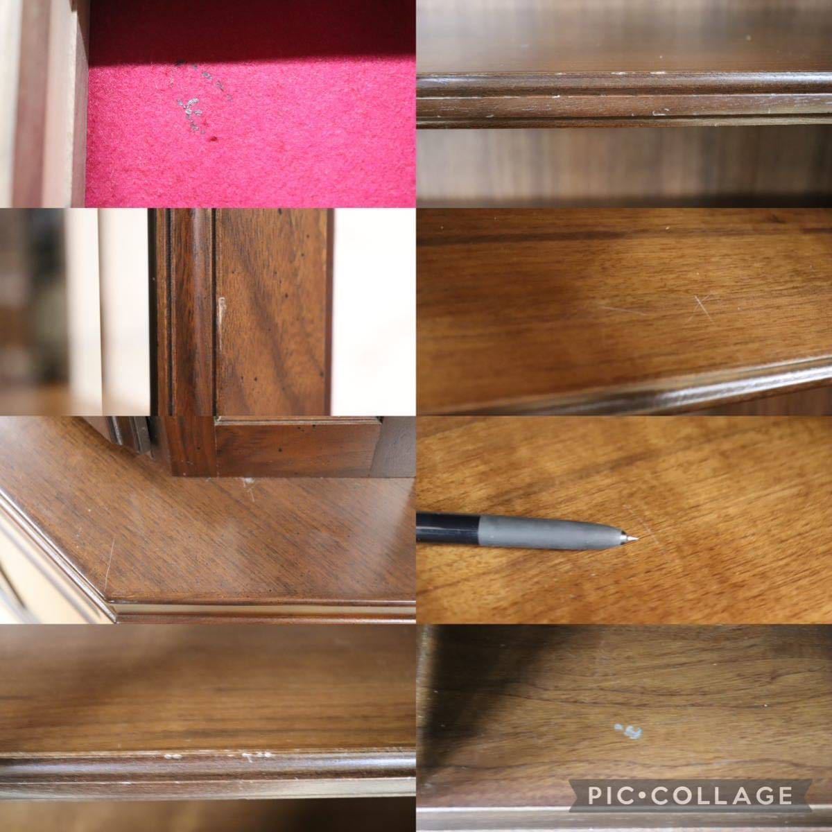 GMGN168○コスガ / KOSUGA リージェントハウス キャビネット 飾り棚 食器棚 ウォールナット材 クラシック 定価約44 万