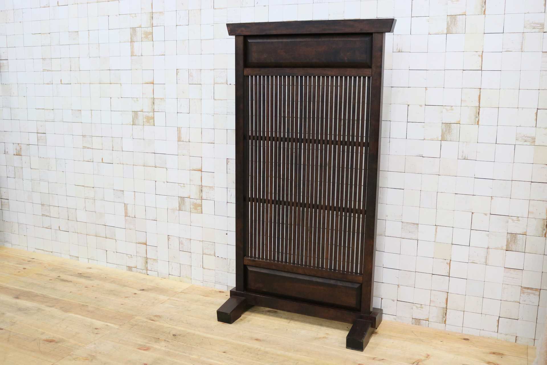 GMGT189B◯衝立 パーテーション 間仕切り 仕切り板 民芸調 レトロ 和モダン 古民家 和室 和家具