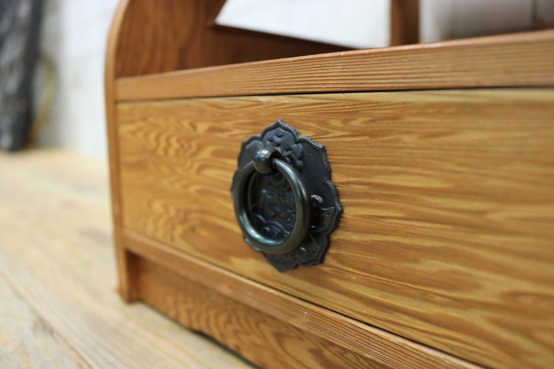 GMIK254◯世界遺産屋久杉 花台 電話台 飾り台 引き出し 収納家具 アンティーク 昭和レトロ 希少