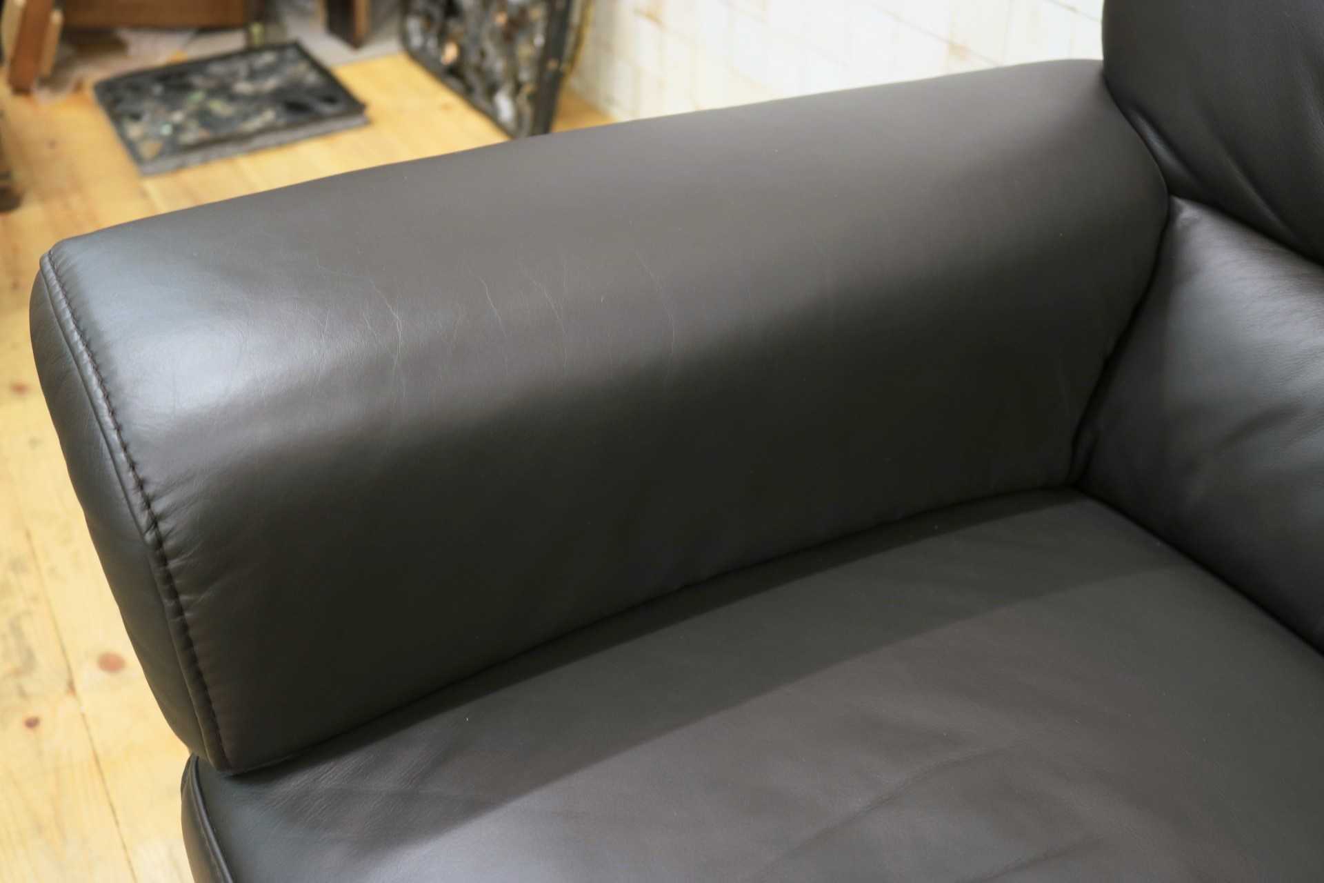 GMIK305○himolla / ヒモラ ベルク 1人掛けソファ シングルソファ 総革 ダークブラウン 最高級 ドイツ IDC大塚家具 定価約21.3万