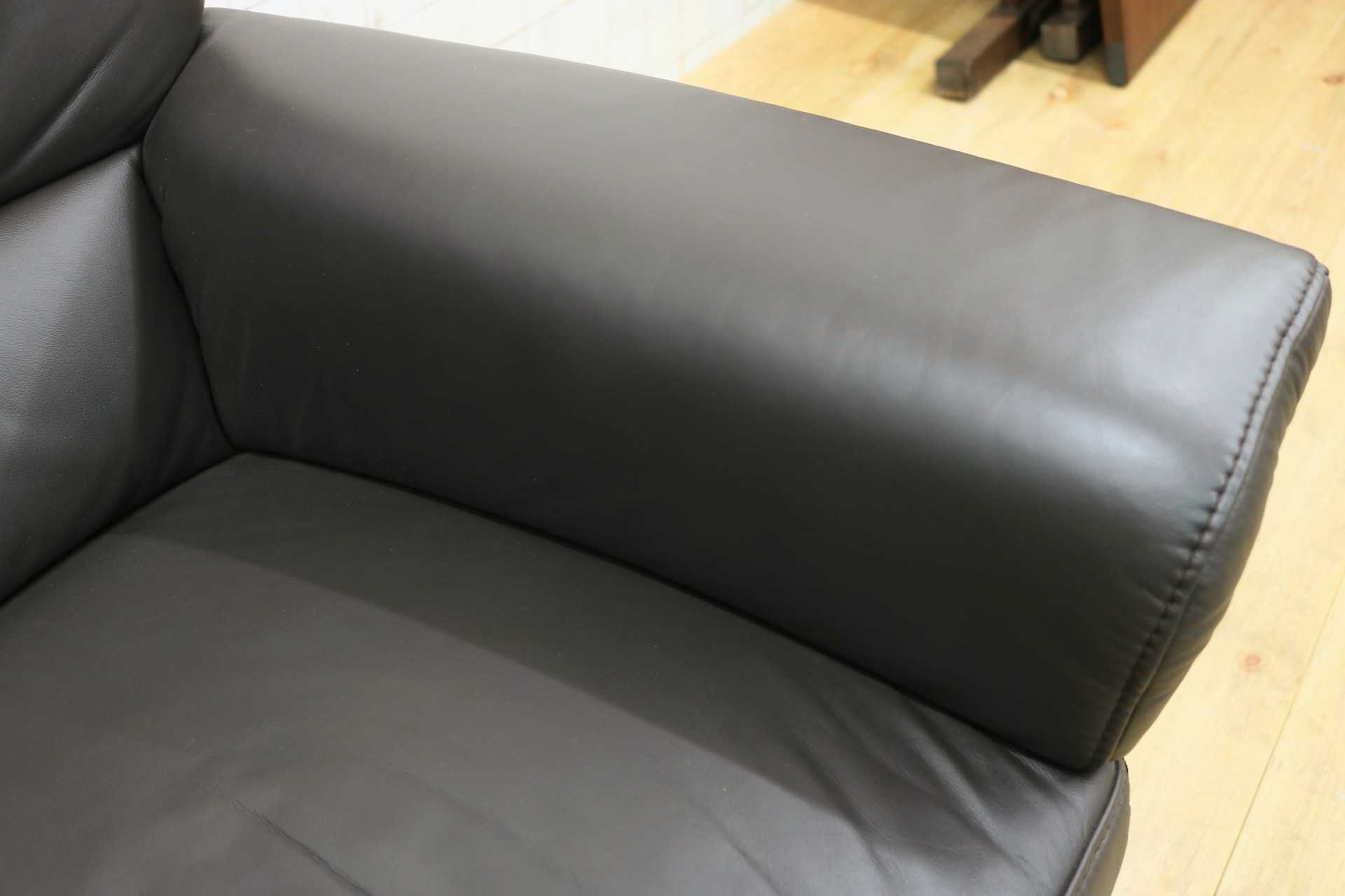 GMIK305○himolla / ヒモラ ベルク 1人掛けソファ シングルソファ 総革 ダークブラウン 最高級 ドイツ IDC大塚家具 定価約21.3万