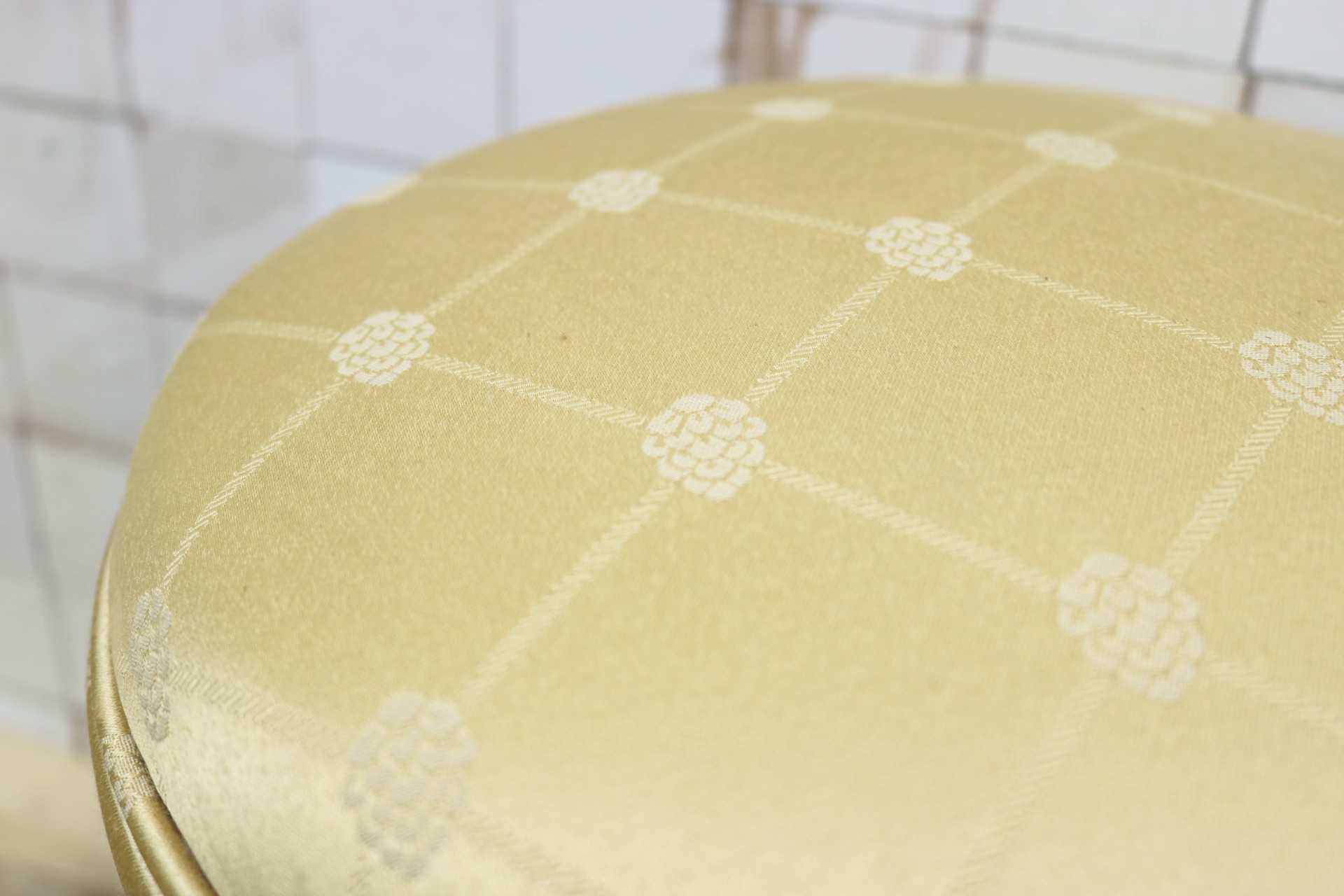 GMIS298A○松永工房 Continue カンティーニュ スツール 丸椅子 猫脚 アンティーク ヴィンテージ クラシカル ファブリック 定価約5万