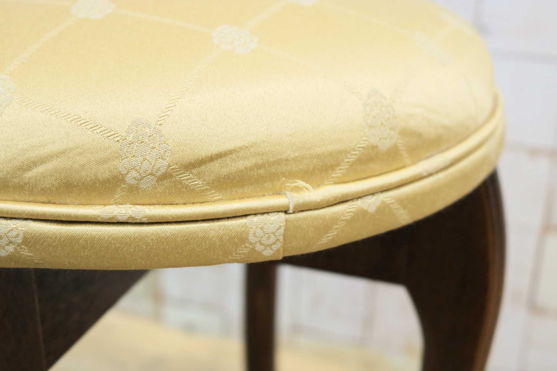 GMIS298A○松永工房 Continue カンティーニュ スツール 丸椅子 猫脚 アンティーク ヴィンテージ クラシカル ファブリック 定価約5万