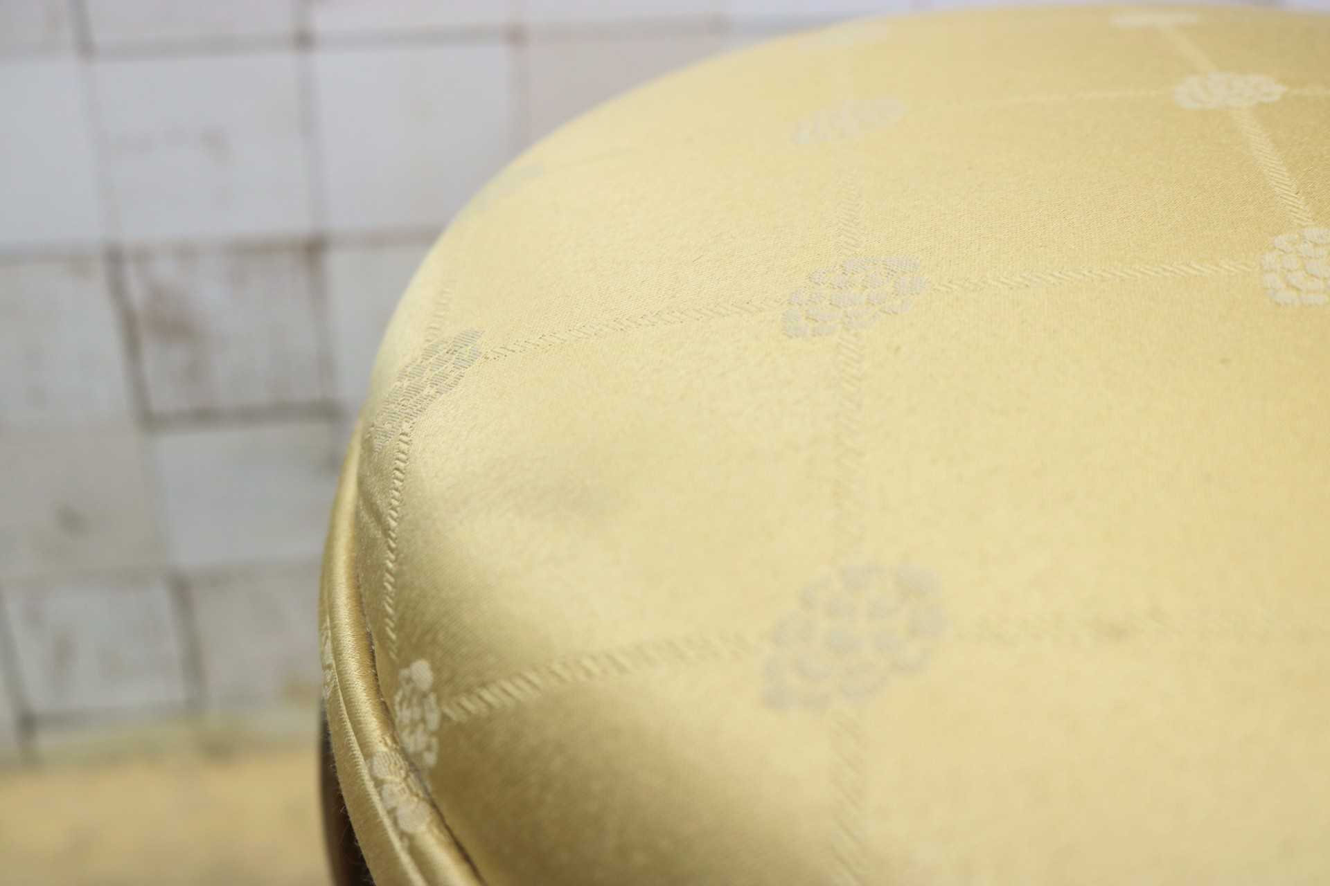 GMIS298A○松永工房 Continue カンティーニュ スツール 丸椅子 猫脚 アンティーク ヴィンテージ クラシカル ファブリック 定価約5万