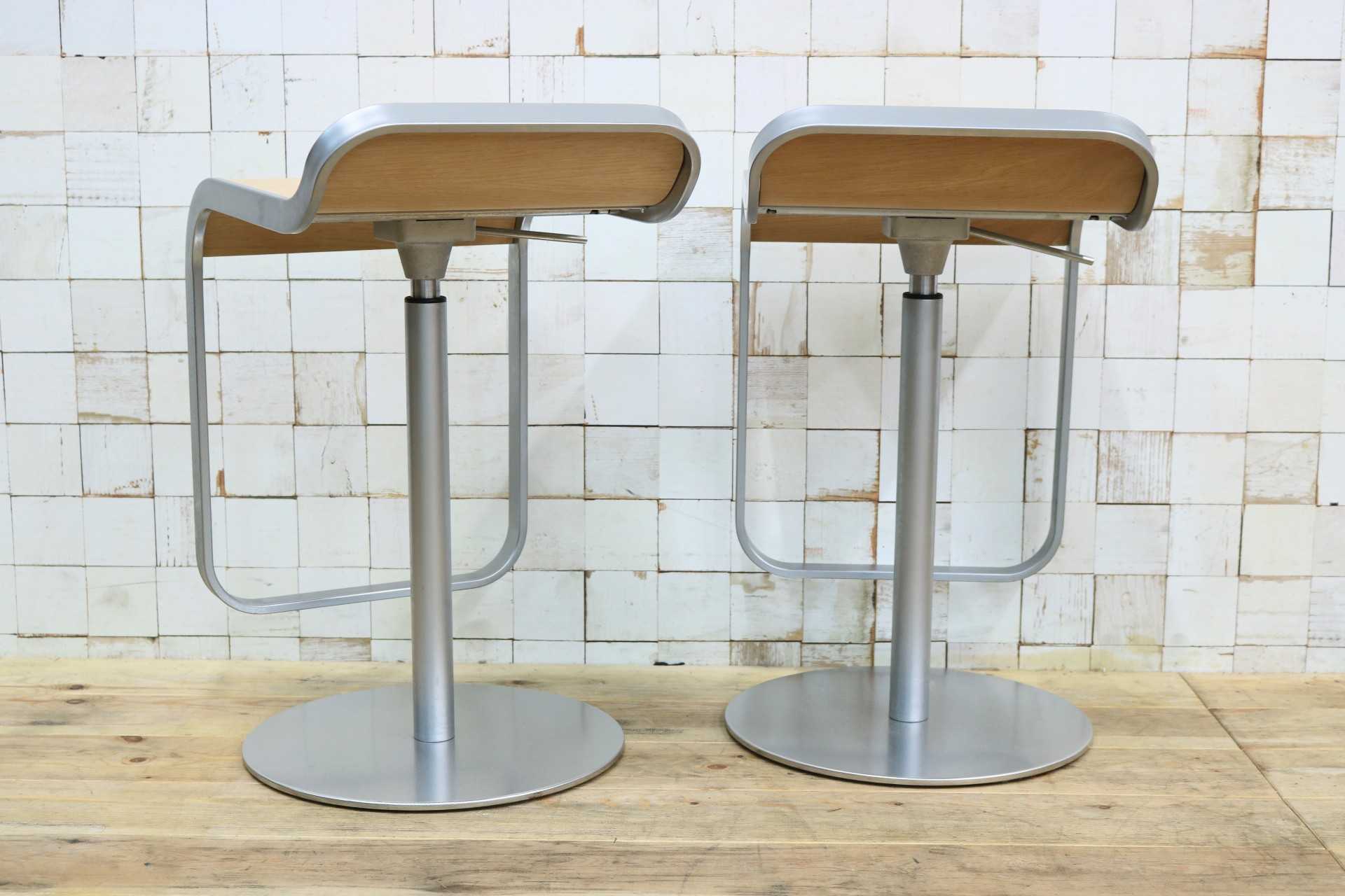 GMIO251◯lapalma / ラパルマ LEM レム カウンタースツール 2脚 バースツール 昇降式カウンターチェア ナチュラル オーク材 約22万