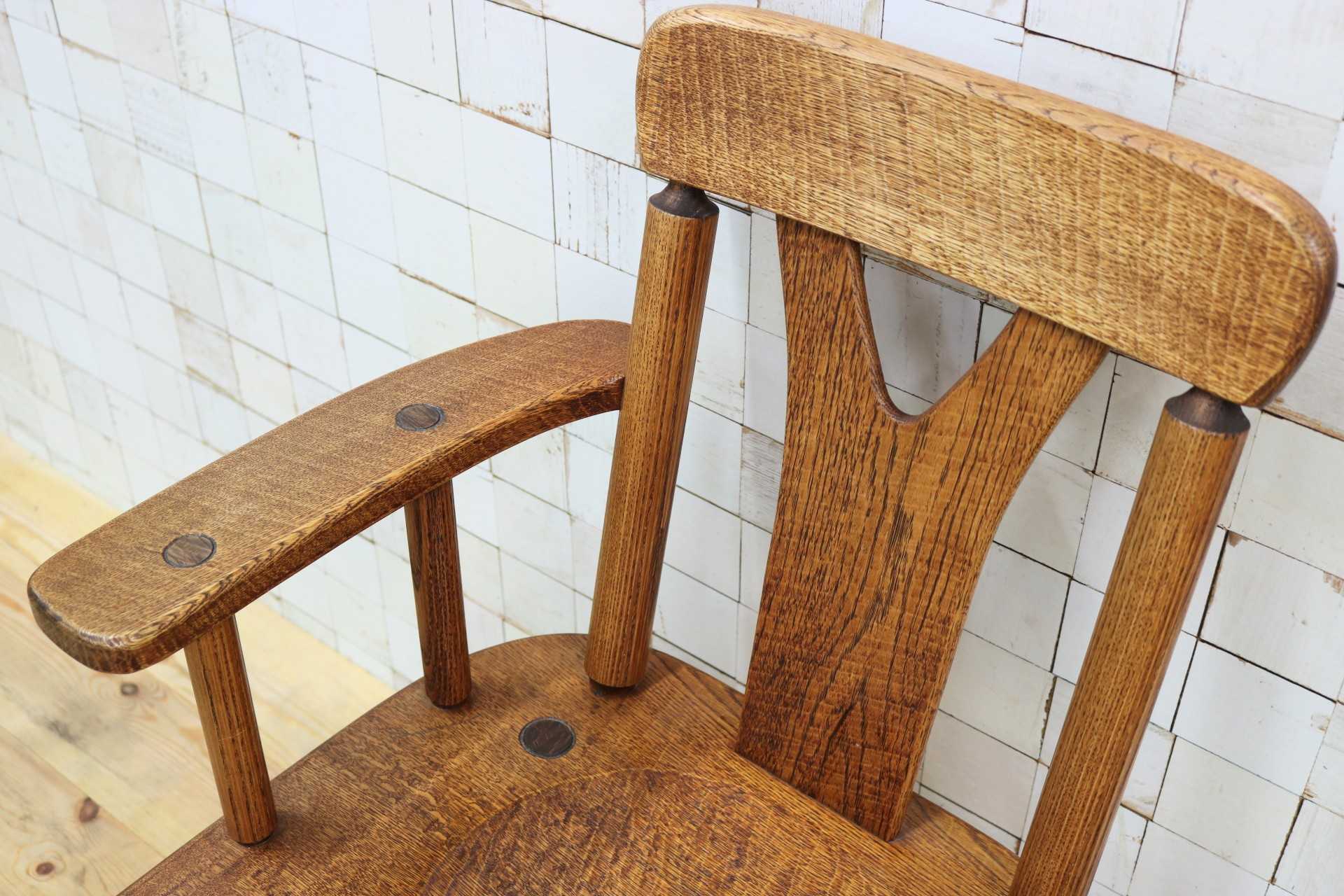 GMIO253A◯矢澤金太郎 逸品 ダイニングチェア アームチェア 椅子 無垢材 作家 工房 家具 カントリー