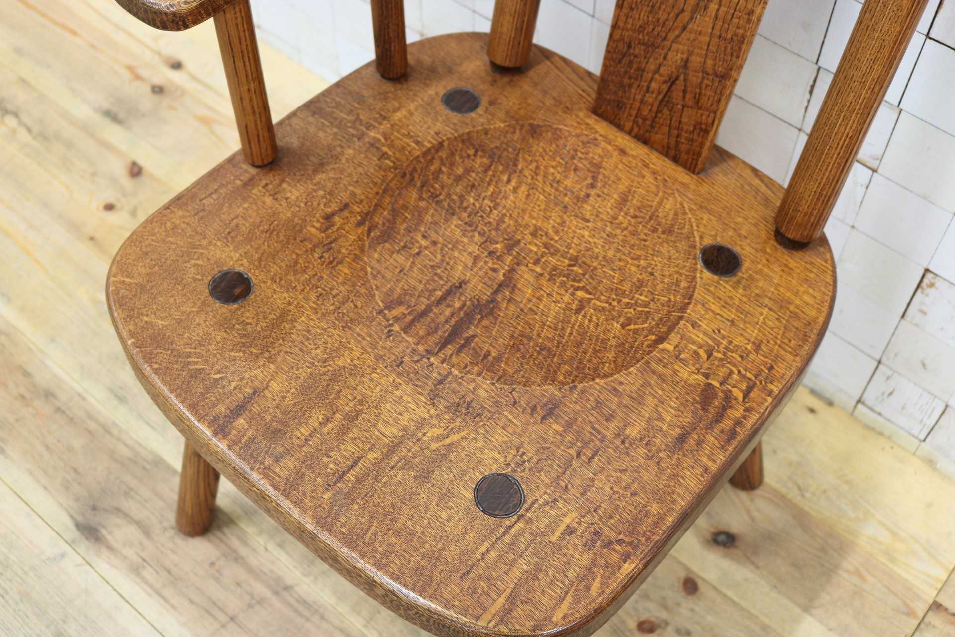 GMIO253A◯矢澤金太郎 逸品 ダイニングチェア アームチェア 椅子 無垢材 作家 工房 家具 カントリー