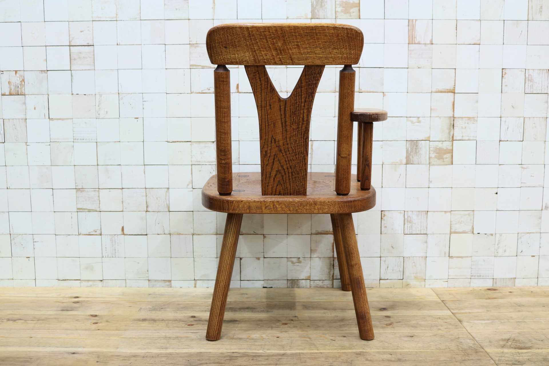 GMIO253A◯矢澤金太郎 逸品 ダイニングチェア アームチェア 椅子 無垢材 作家 工房 家具 カントリー