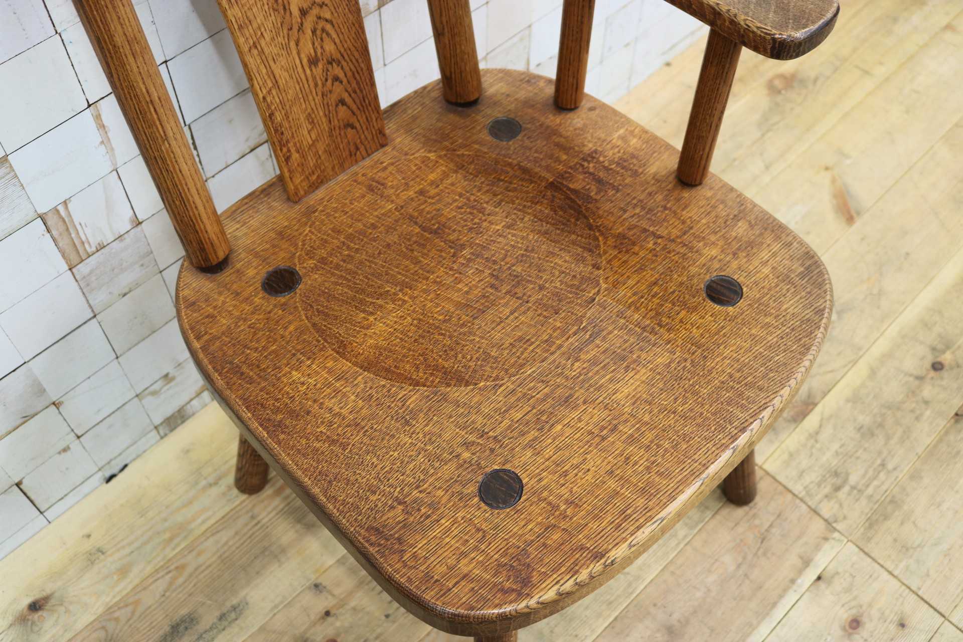 GMIO253B◯矢澤金太郎 逸品 ダイニングチェア アームチェア 椅子 無垢材 作家 工房 家具 カントリー