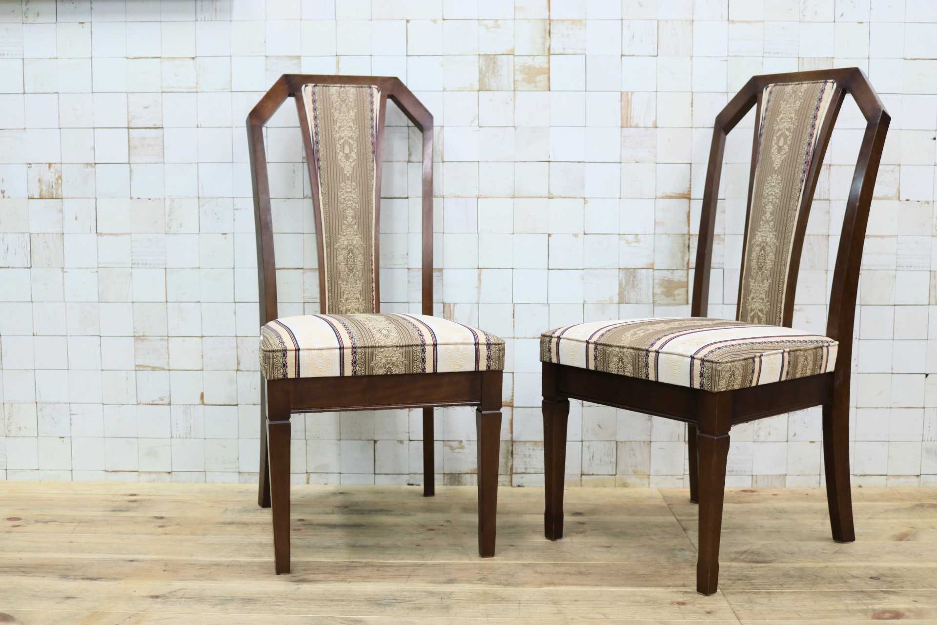 GMIK589○maruni / マルニ 地中海 ニースII ダイニングチェア 2脚 食卓椅子 ファブリック クラシック アンティーク ヨーロピアン