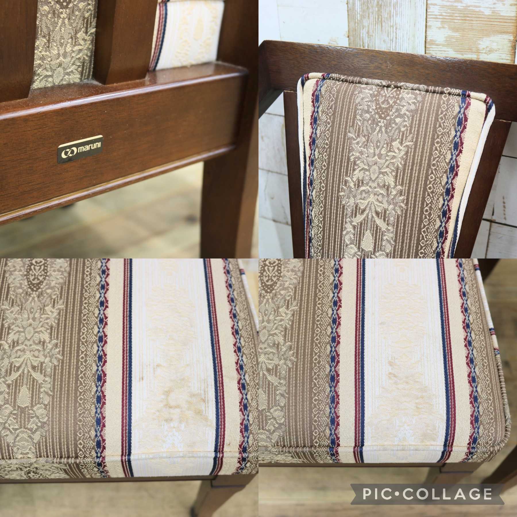 GMIK589○maruni / マルニ 地中海 ニースII ダイニングチェア 2脚 食卓椅子 ファブリック クラシック アンティーク ヨーロピアン