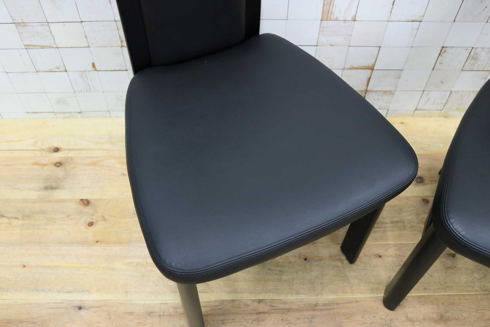 GMIK661A◯karimoku / カリモク CE35 ダイニングチェア 2脚セット ハイバックチェア 本革 スタイリッシュ モダン シンプル 国産家具 展示品