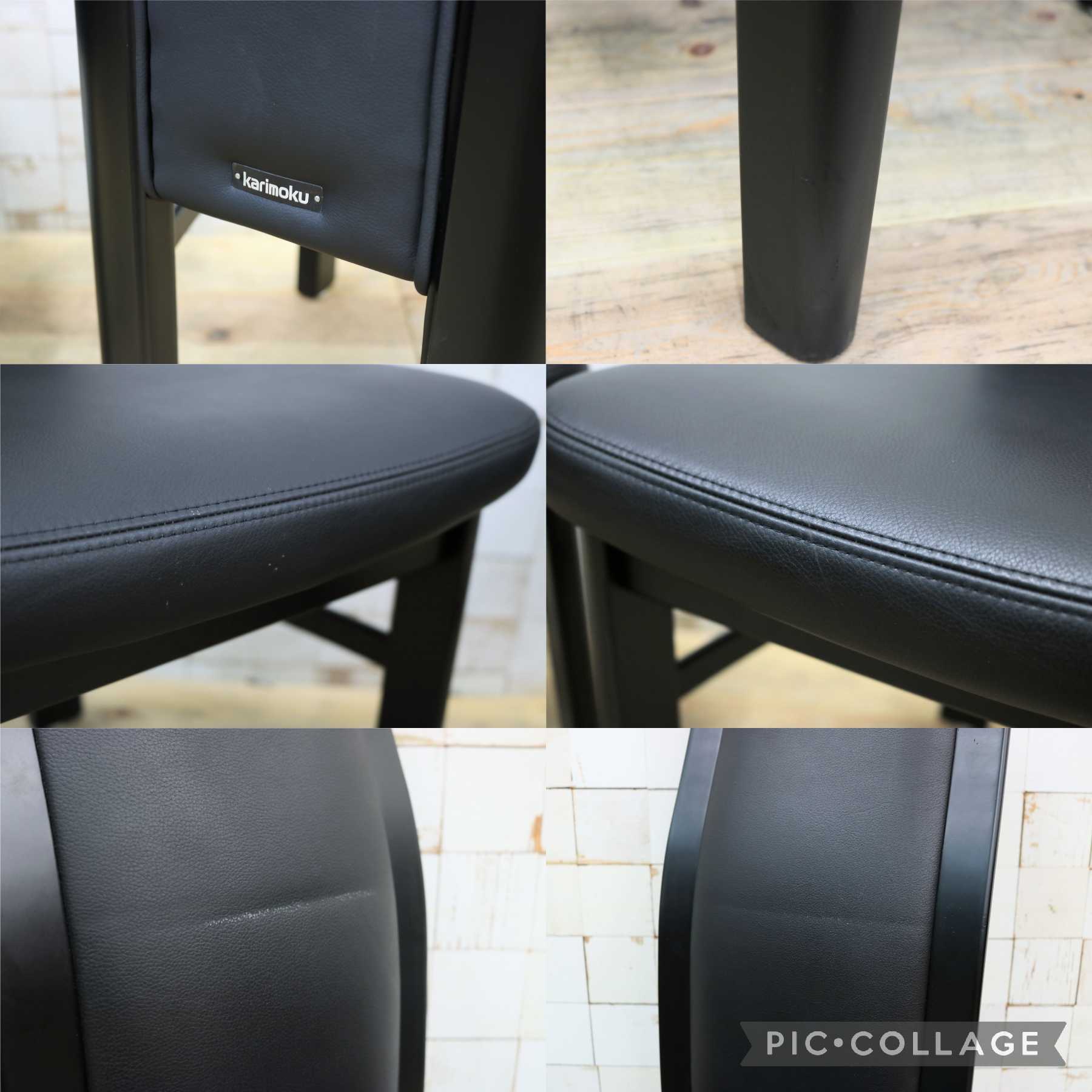 GMIK661A◯karimoku / カリモク CE35 ダイニングチェア 2脚セット ハイバックチェア 本革 スタイリッシュ モダン シンプル 国産家具 展示品