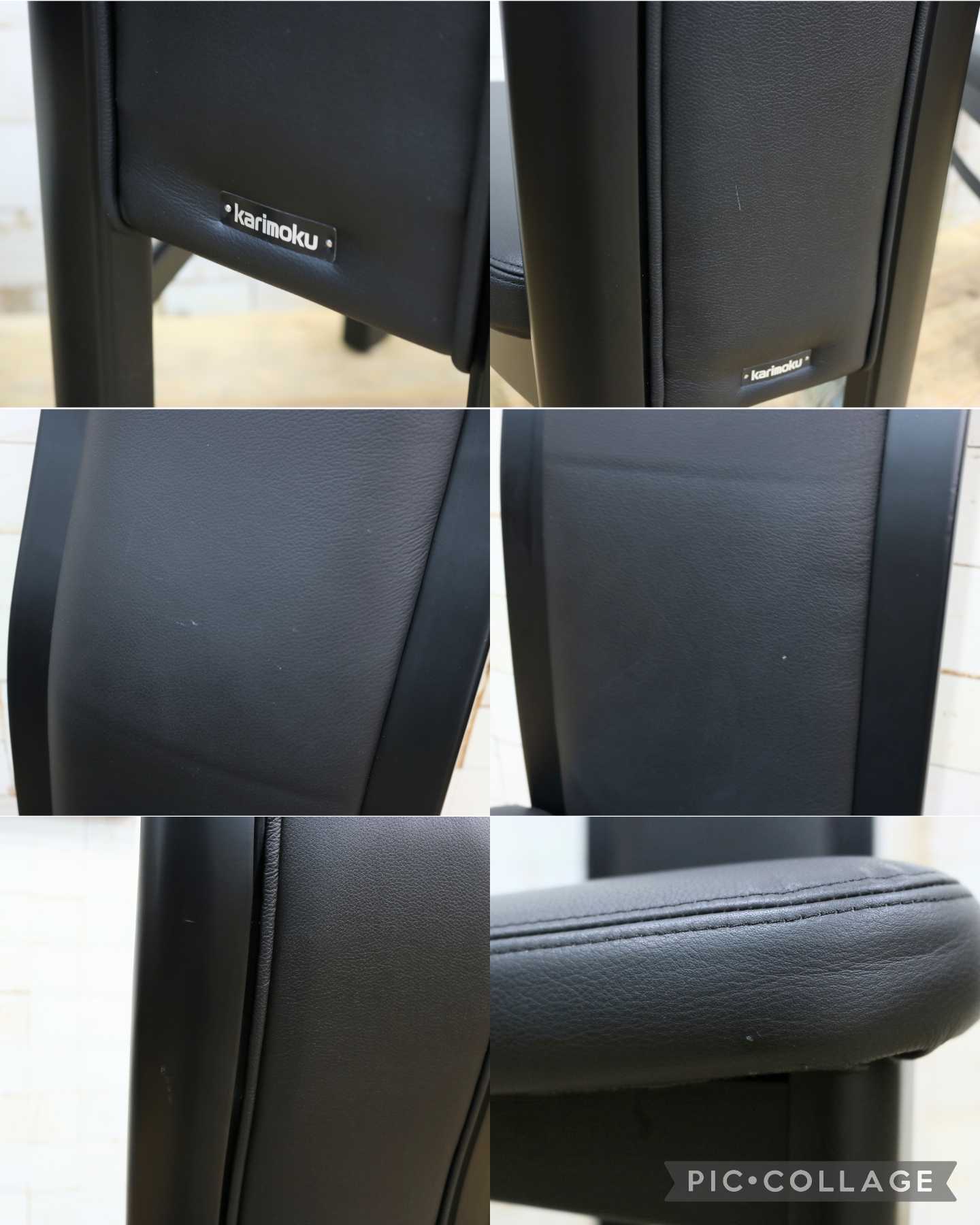 GMIK661B◯karimoku / カリモク CE35 ダイニングチェア 2脚セット ハイバックチェア 本革 スタイリッシュ モダン シンプル 国産家具 展示品