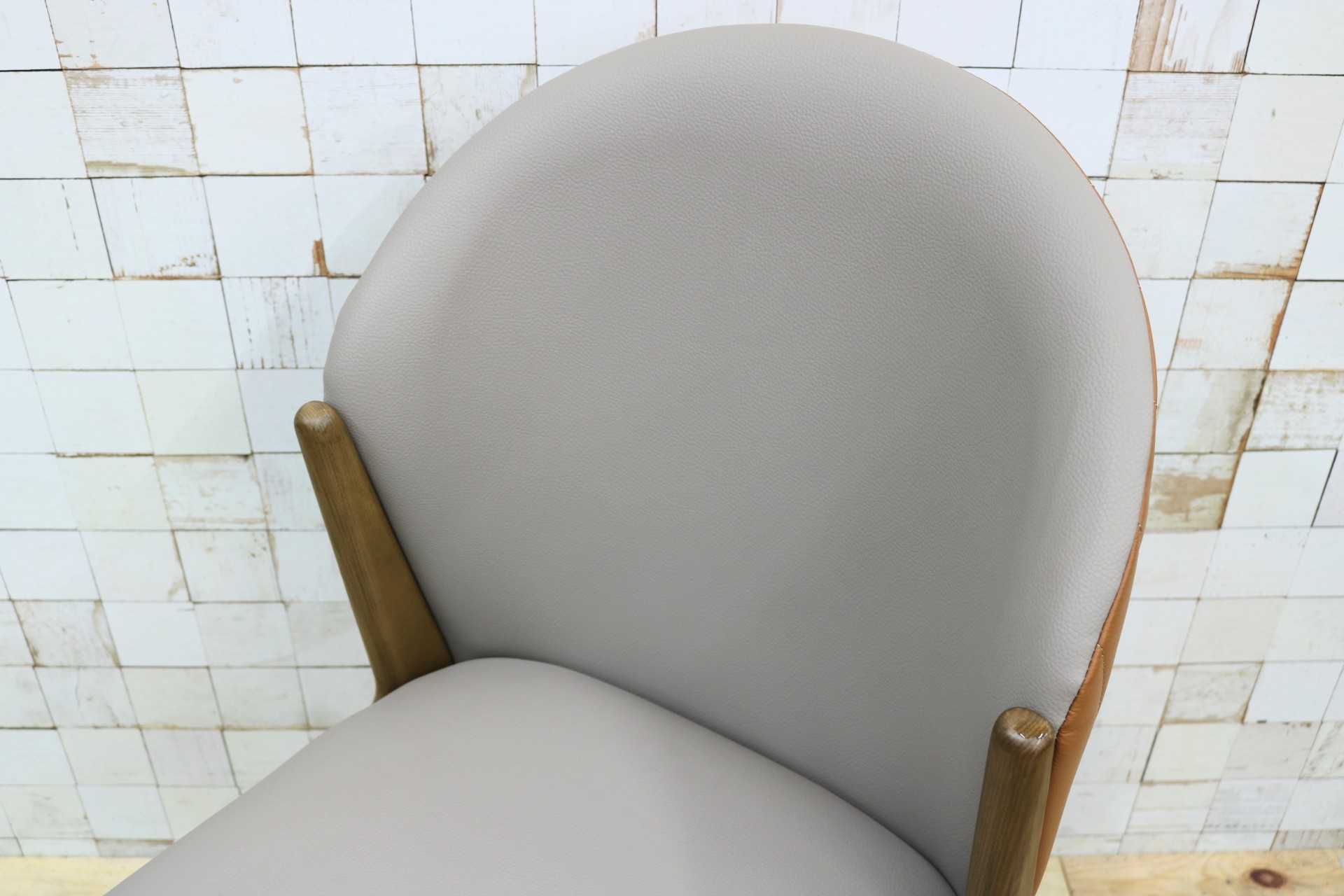 GMIK664B◯ダイニングチェア 食卓椅子 椅子 アームレスチェア レザー グレー シンプル モダン 展示品