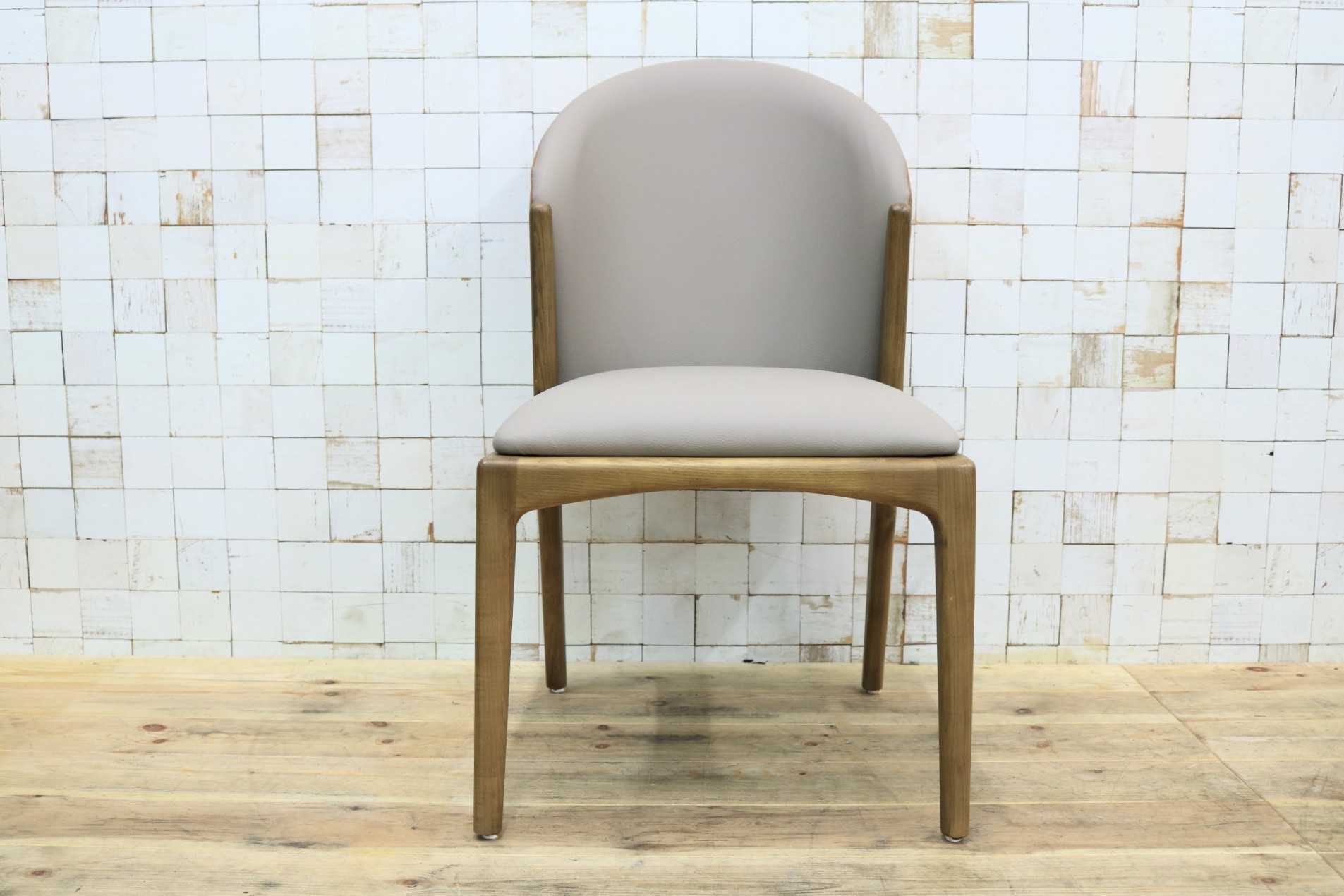 GMIK664B◯ダイニングチェア 食卓椅子 椅子 アームレスチェア レザー グレー シンプル モダン 展示品