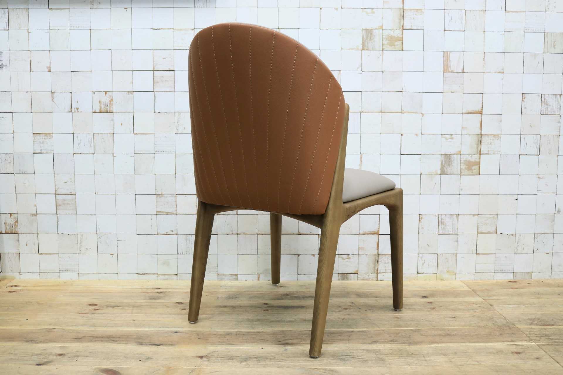 GMIK664B◯ダイニングチェア 食卓椅子 椅子 アームレスチェア レザー グレー シンプル モダン 展示品