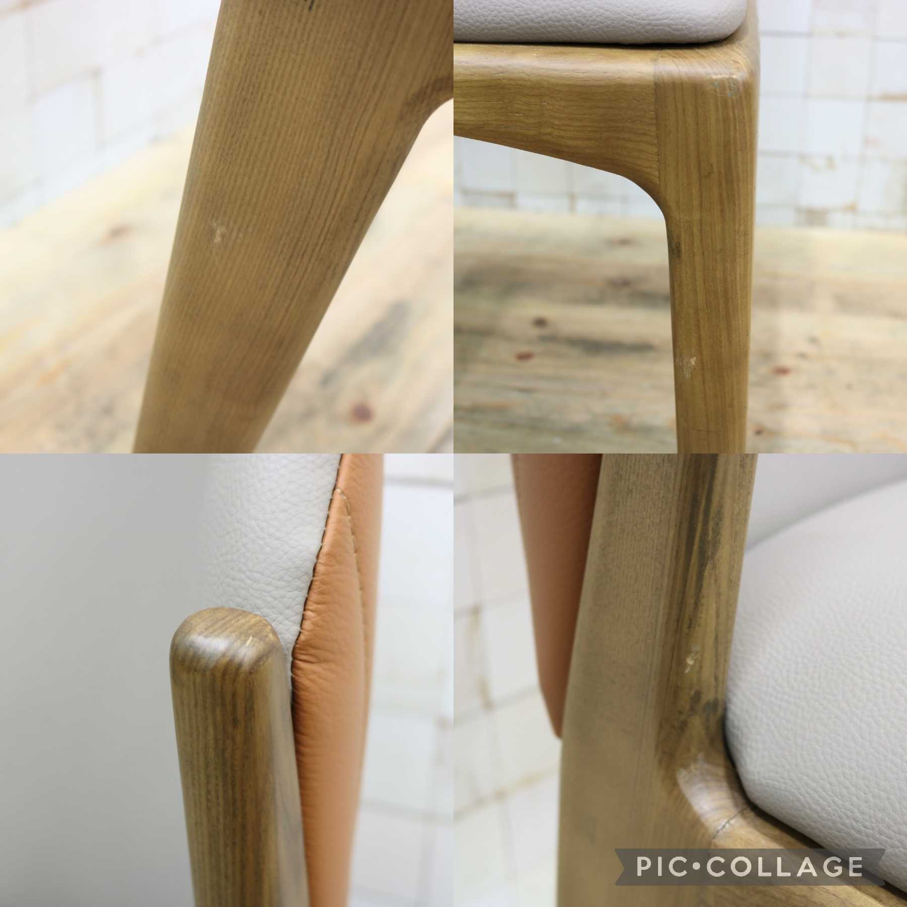 GMIK664B◯ダイニングチェア 食卓椅子 椅子 アームレスチェア レザー グレー シンプル モダン 展示品