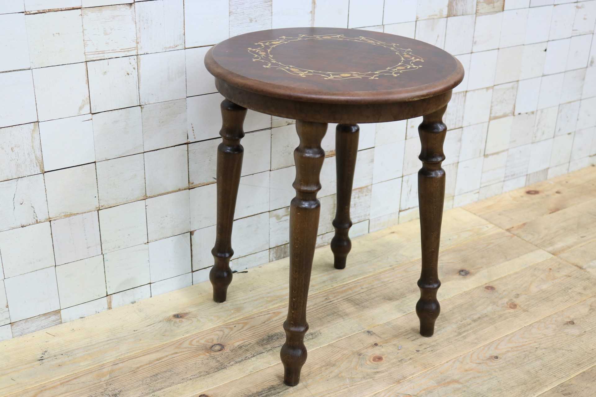 GMIK608○Demain / ドマン スツール 椅子 腰掛け サイドテーブル 花台 イタリア製 エレガント クラシック ヨーロピアン アンティーク