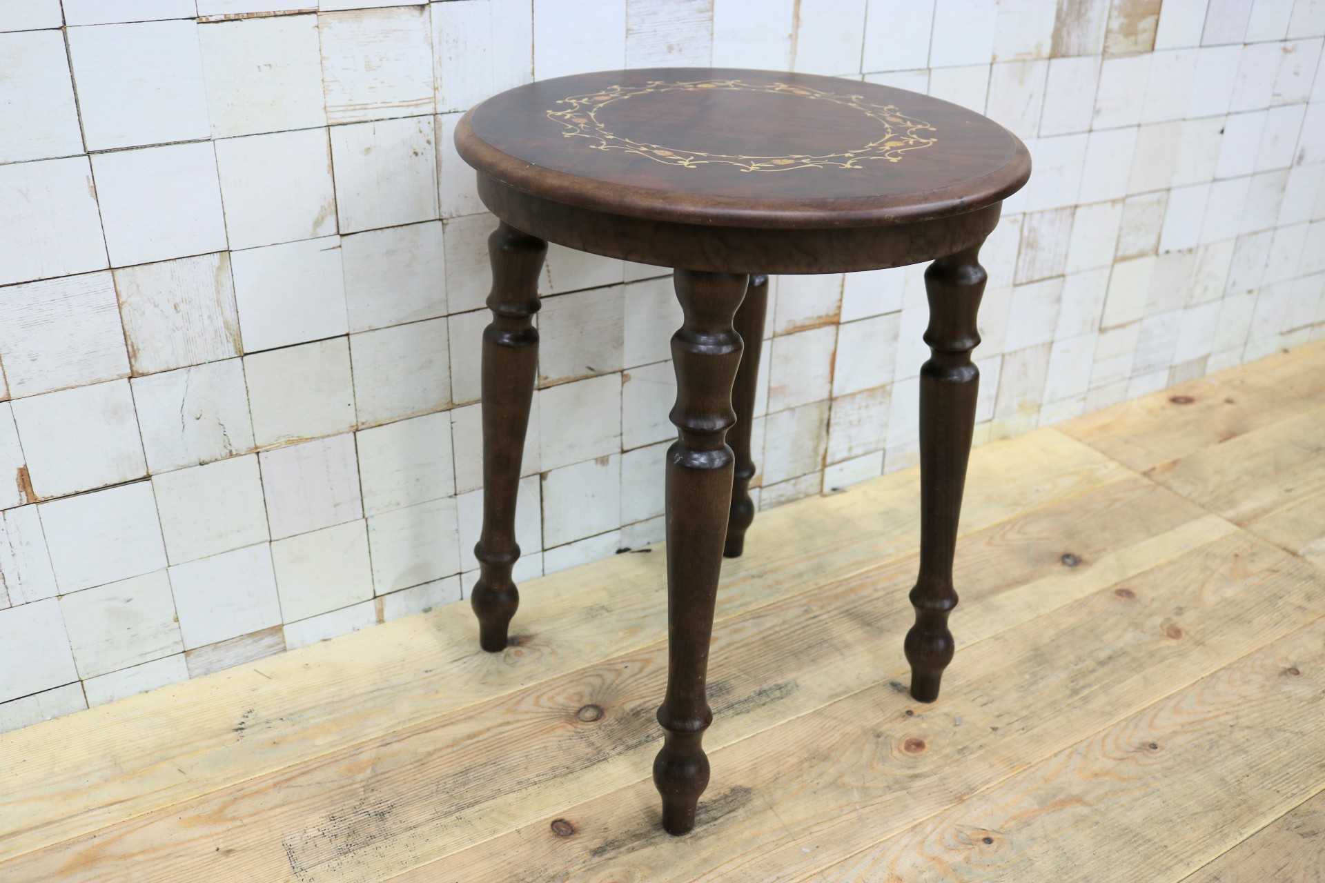 GMIK608○Demain / ドマン スツール 椅子 腰掛け サイドテーブル 花台 イタリア製 エレガント クラシック ヨーロピアン アンティーク