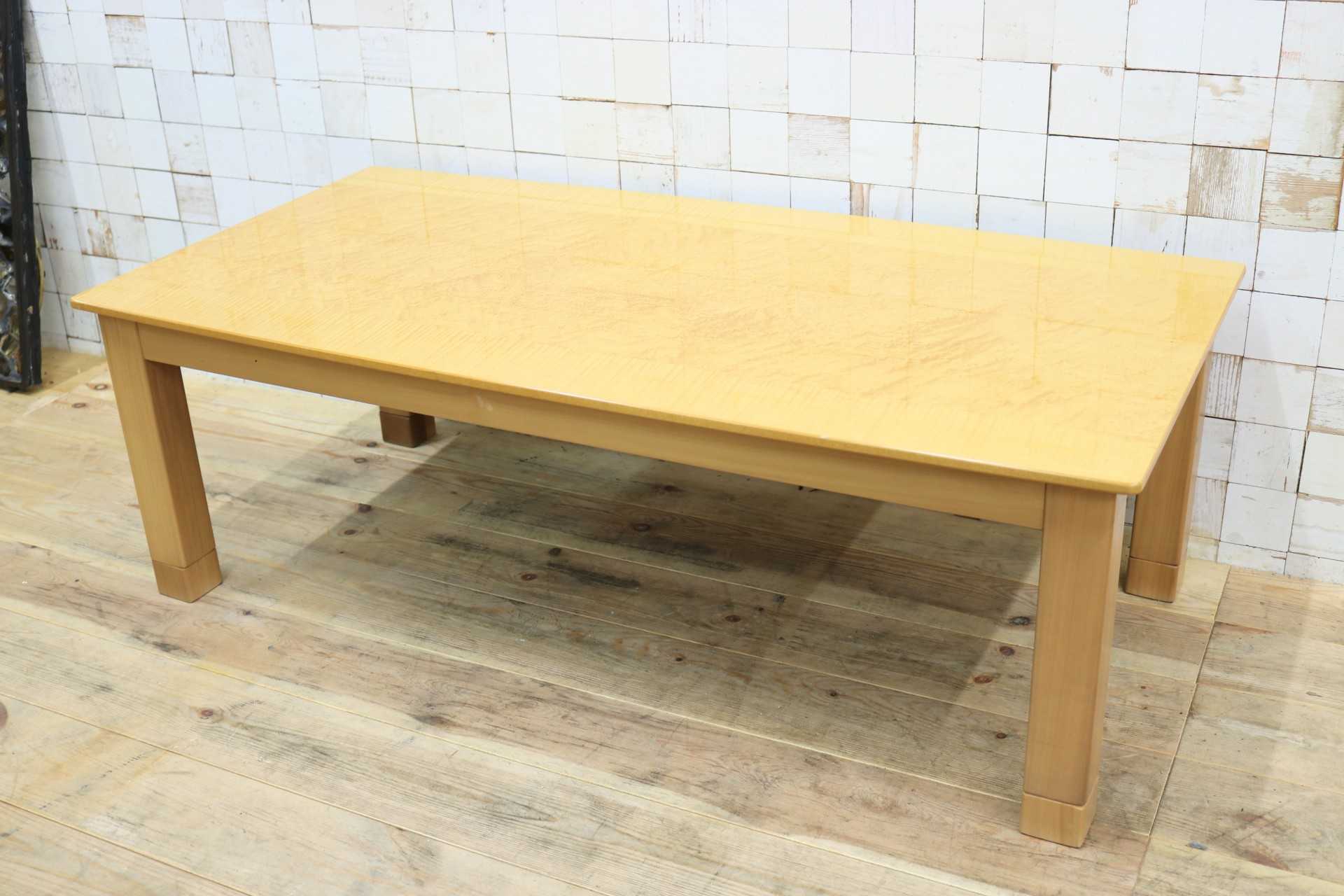 GMIK711○センターテーブル リビングテーブル ローテーブル 机 テーブル 木製 バーズアイメープル ナチュラル 検)モリシゲ