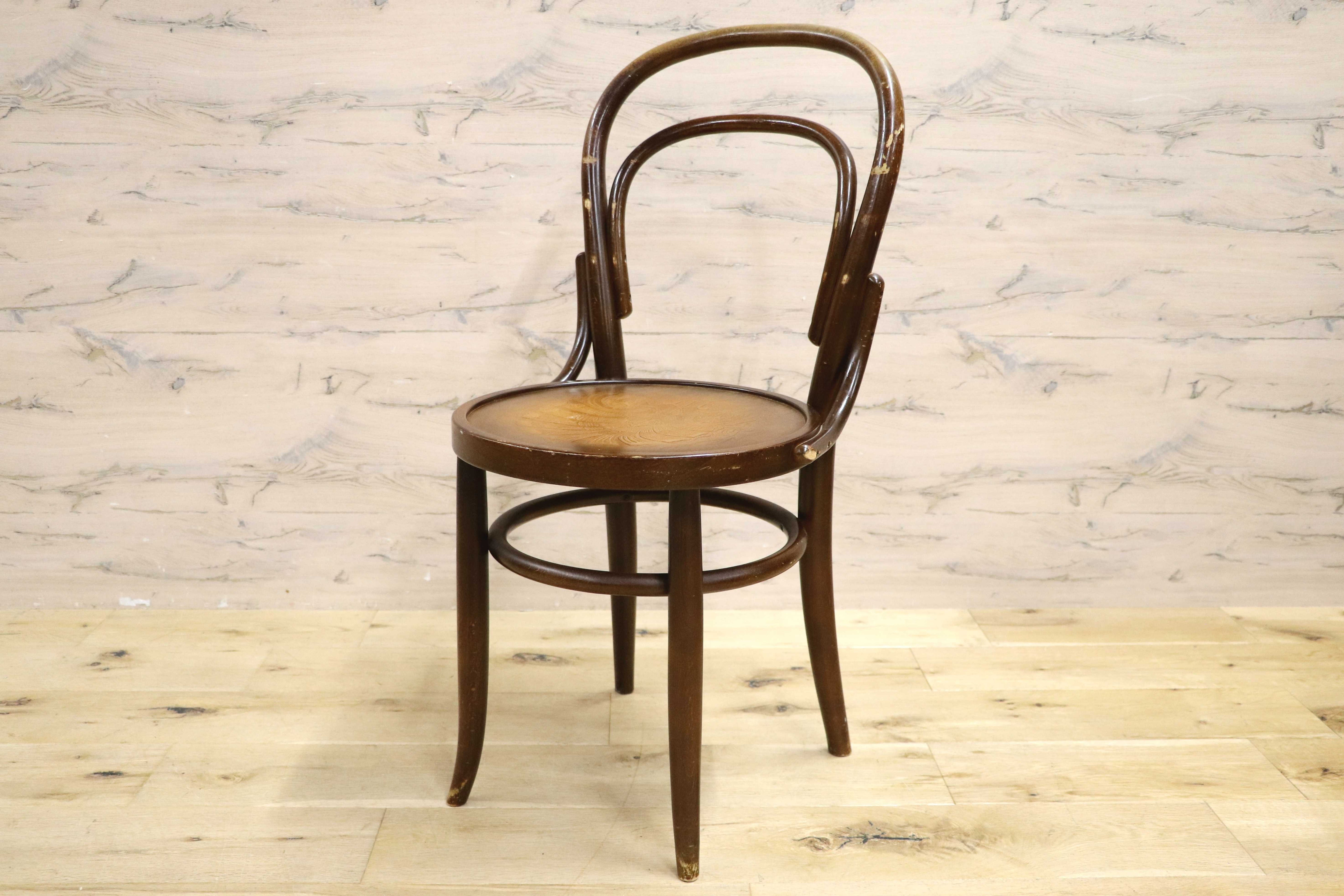 GMIH287B○秋田木工 / AKIMOKU IDC大塚家具 ダイニングチェア 曲木 彫刻 ベントウッド 木製 ダブルループ 椅子 アームレス ヴィンテージ