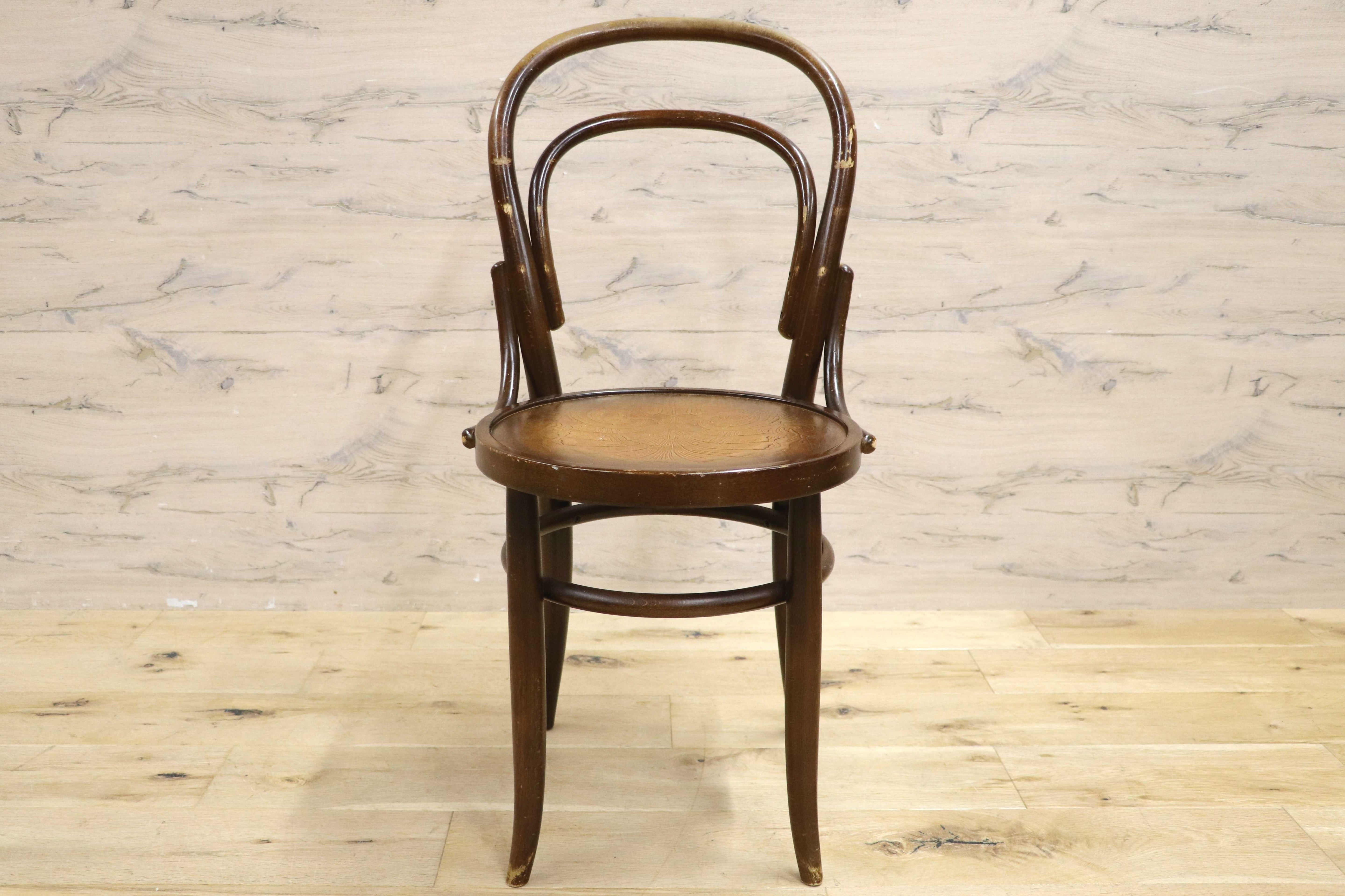 GMIH287B○秋田木工 / AKIMOKU IDC大塚家具 ダイニングチェア 曲木 彫刻 ベントウッド 木製 ダブルループ 椅子 アームレス ヴィンテージ