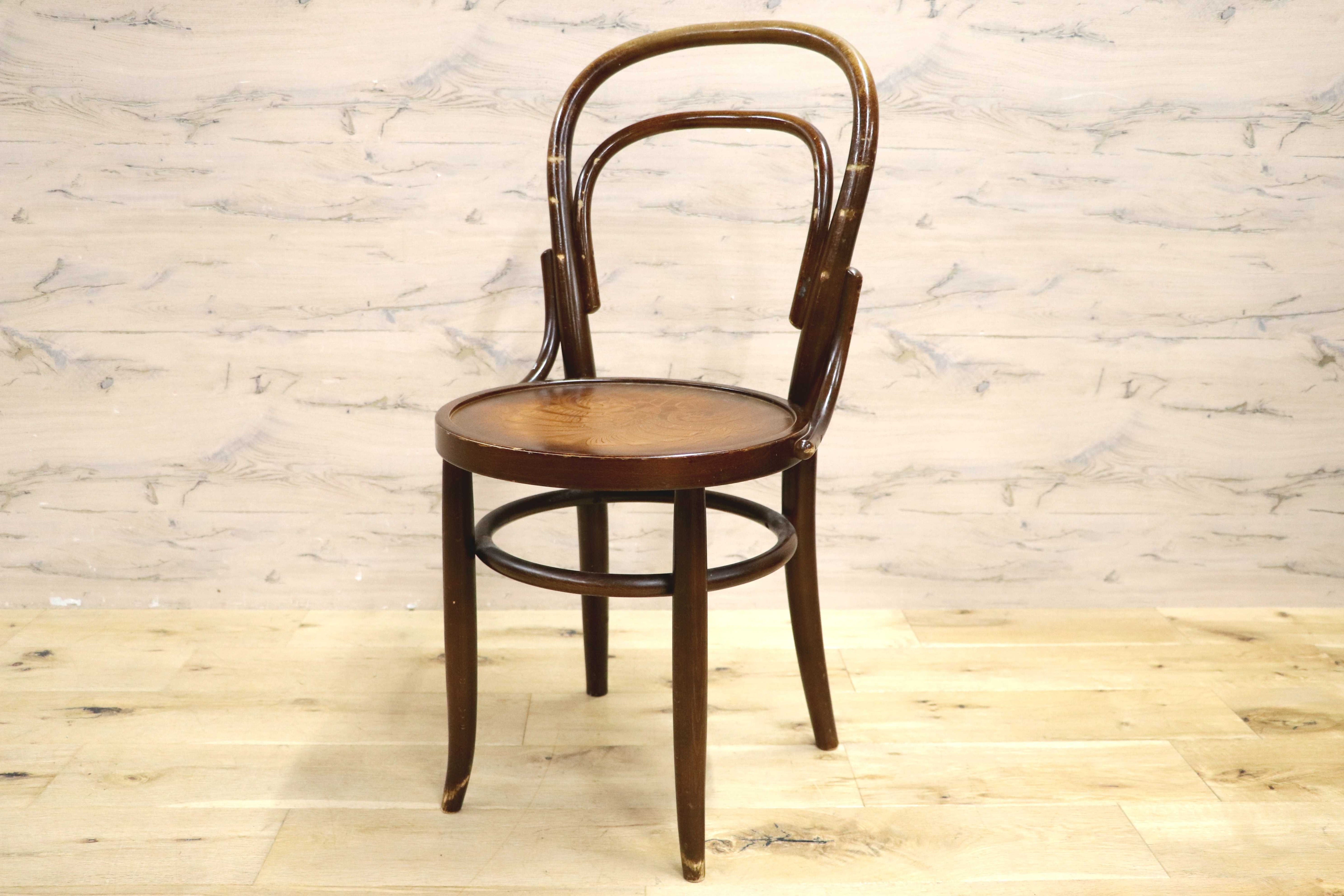 GMIH287C○秋田木工 / AKIMOKU IDC大塚家具 ダイニングチェア 曲木 彫刻 ベントウッド 木製 ダブルループ 椅子 アームレス ヴィンテージ