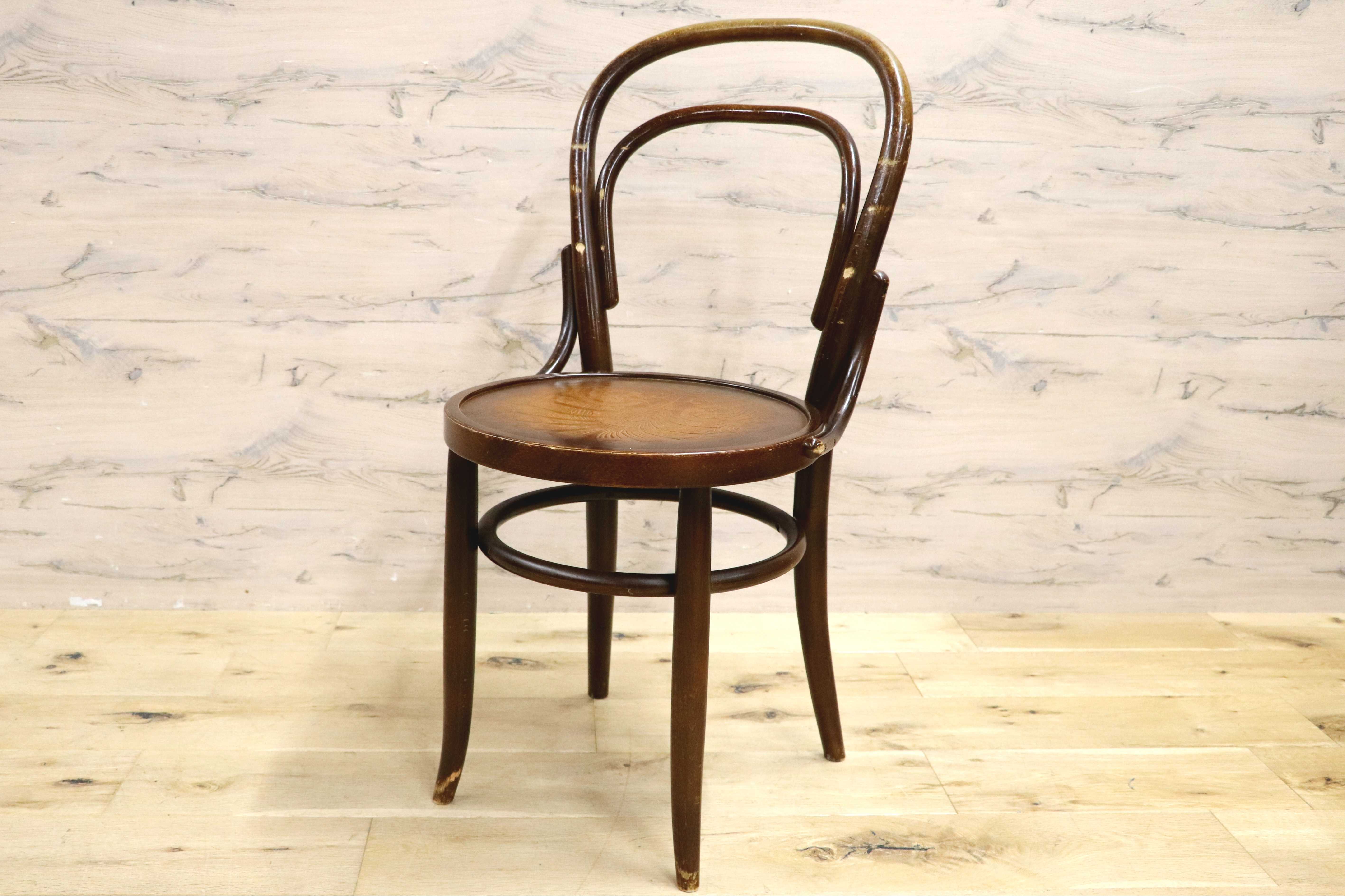 GMIH287D○秋田木工 / AKIMOKU IDC大塚家具 ダイニングチェア 曲木 彫刻 ベントウッド 木製 ダブルループ 椅子 アームレス ヴィンテージ