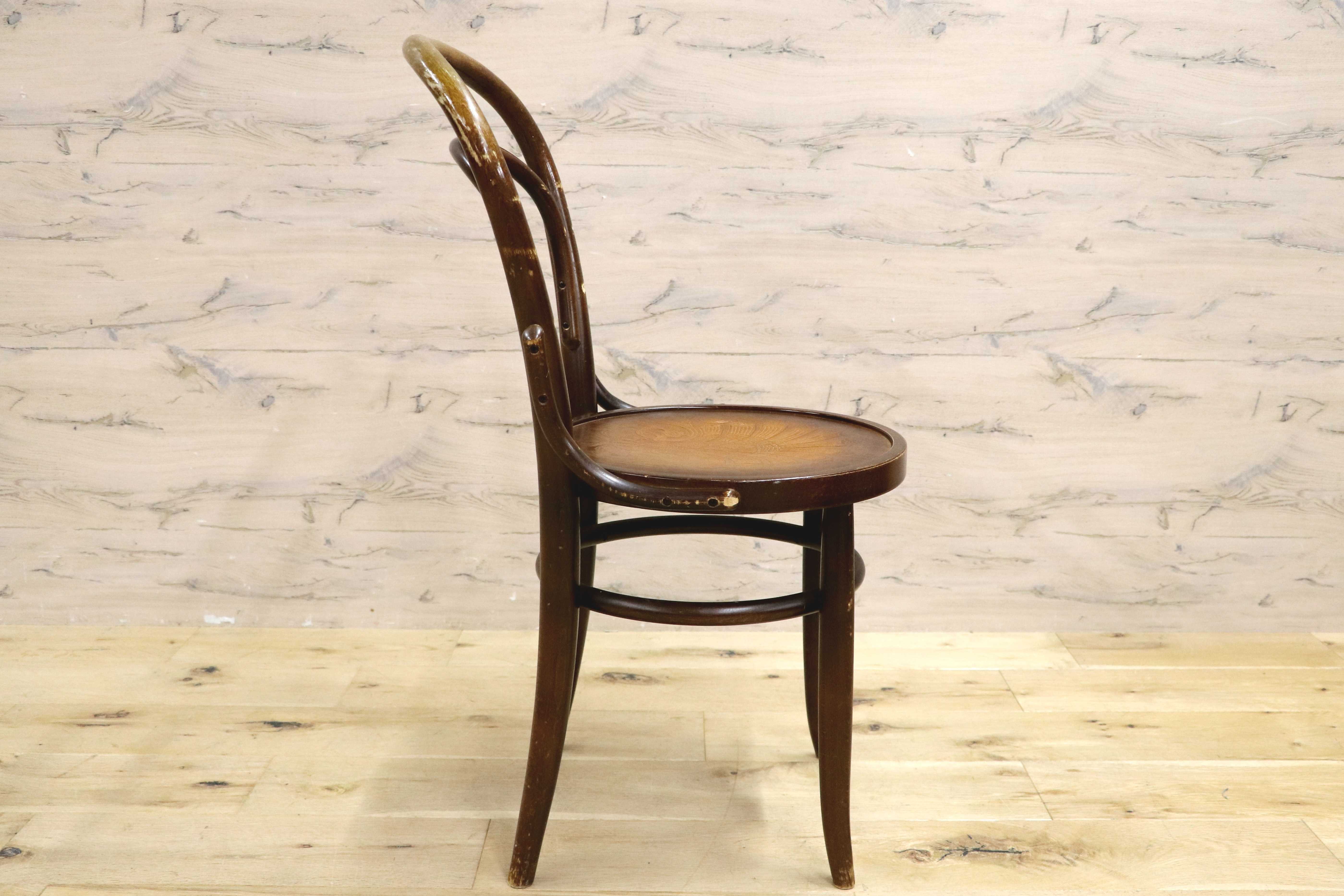 GMIH287D○秋田木工 / AKIMOKU IDC大塚家具 ダイニングチェア 曲木 彫刻 ベントウッド 木製 ダブルループ 椅子 アームレス ヴィンテージ