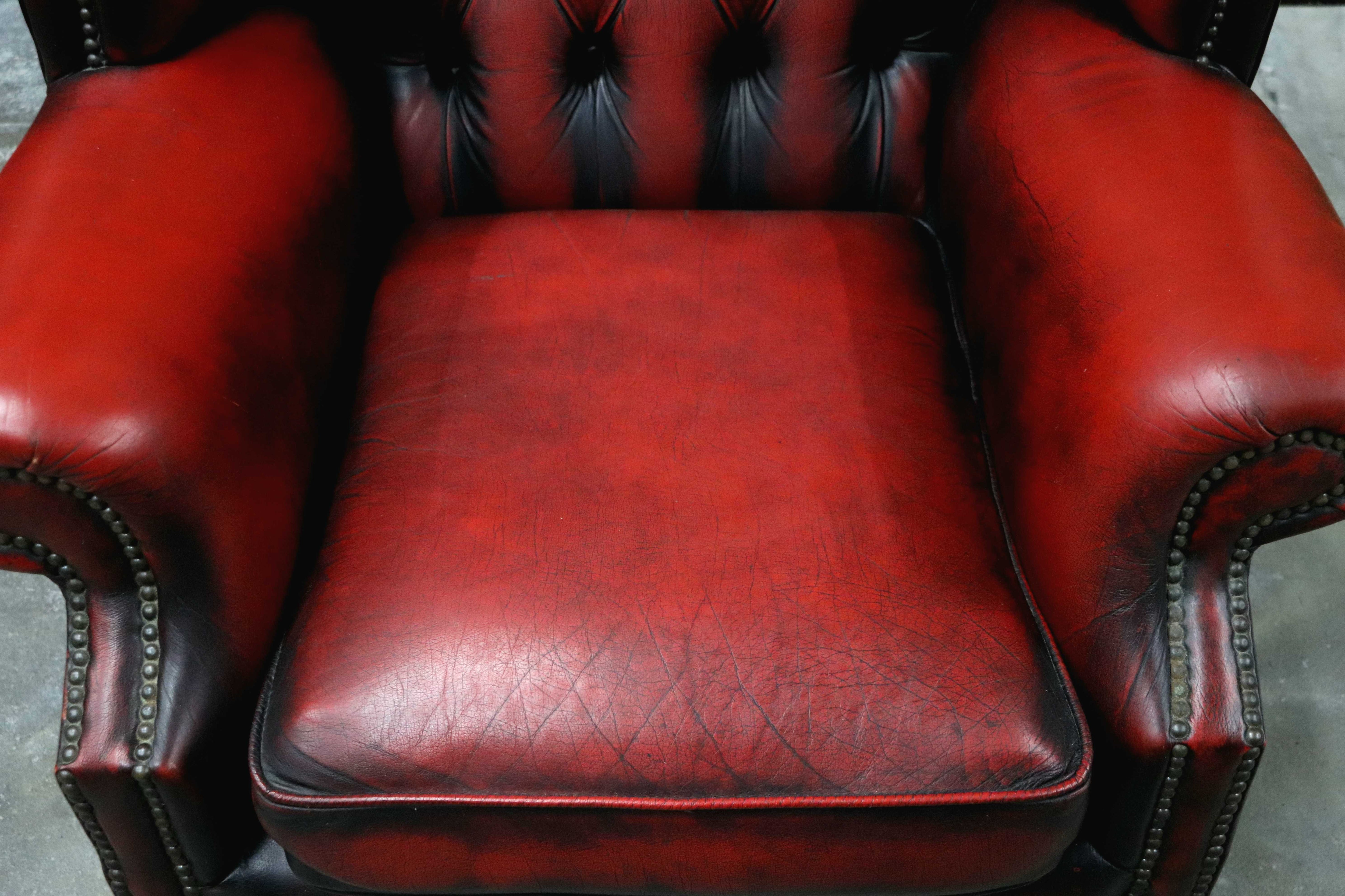 GMIO290A○チェスターフィールド ウィングバックチェア 1人掛けソファ シングルソファ 本革 英国 クラシック ヨーロピアン ヴィンテージ