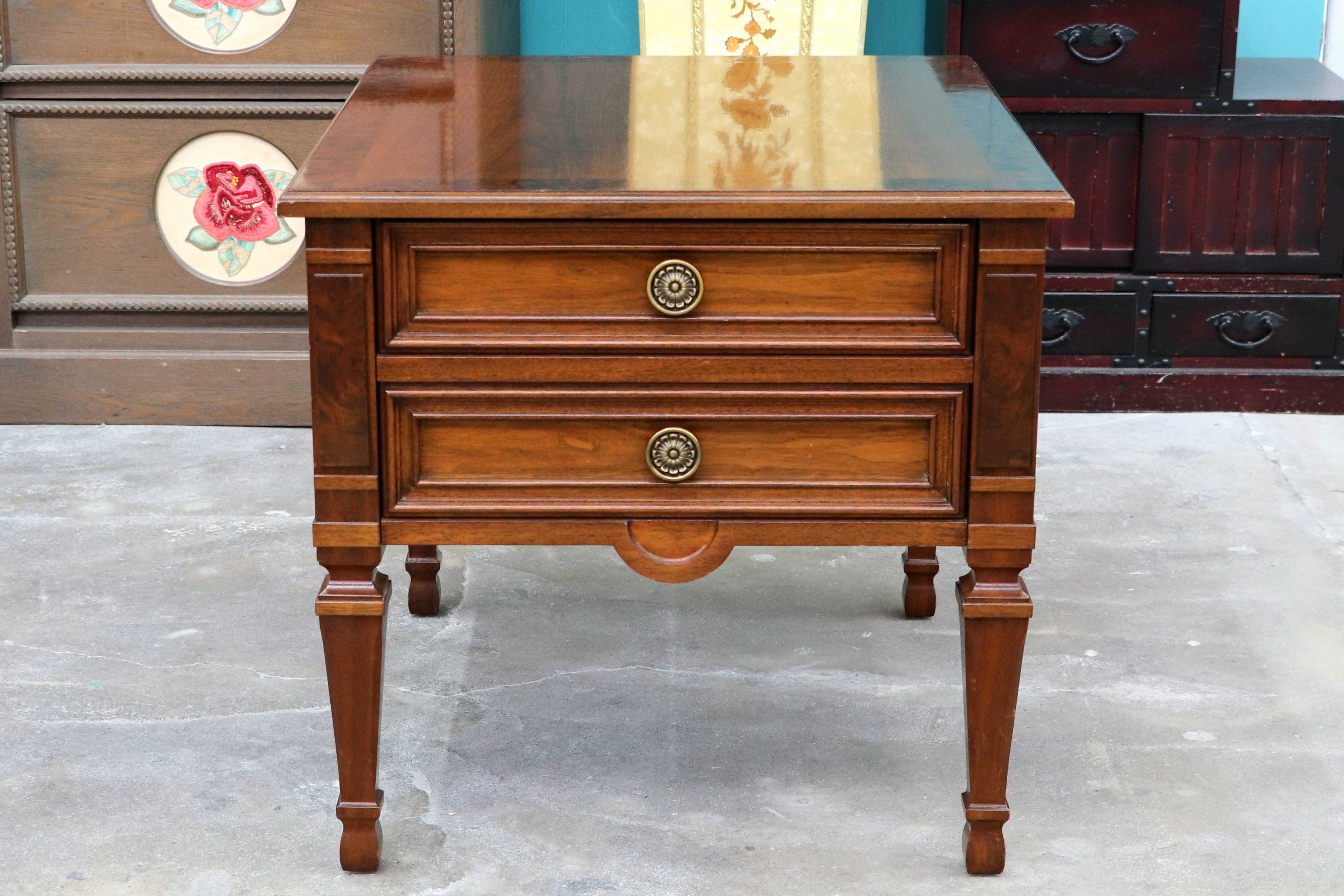 GMIK672○DREXEL HERITAGE / ドレクセルヘリテイジ フランチェスカ ナイトテーブル エンドテーブル サイドテーブル 花台 定価約28万 希少