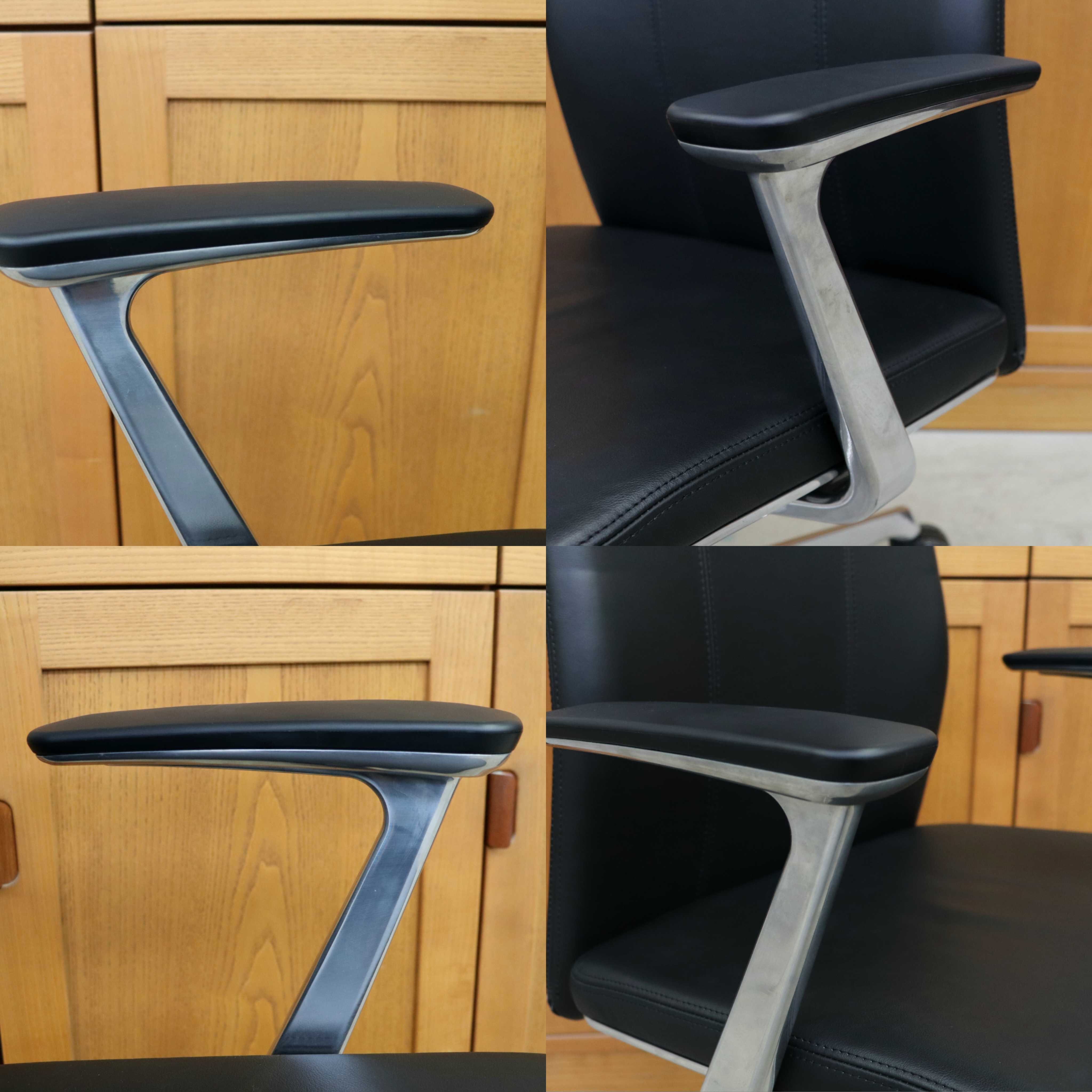 GMIK678G○okamura / オカムラ CRAFTIE クラフティー デスクチェア オフィスチェア アームチェア 本革 ウォールナット 定価約38万 展示品