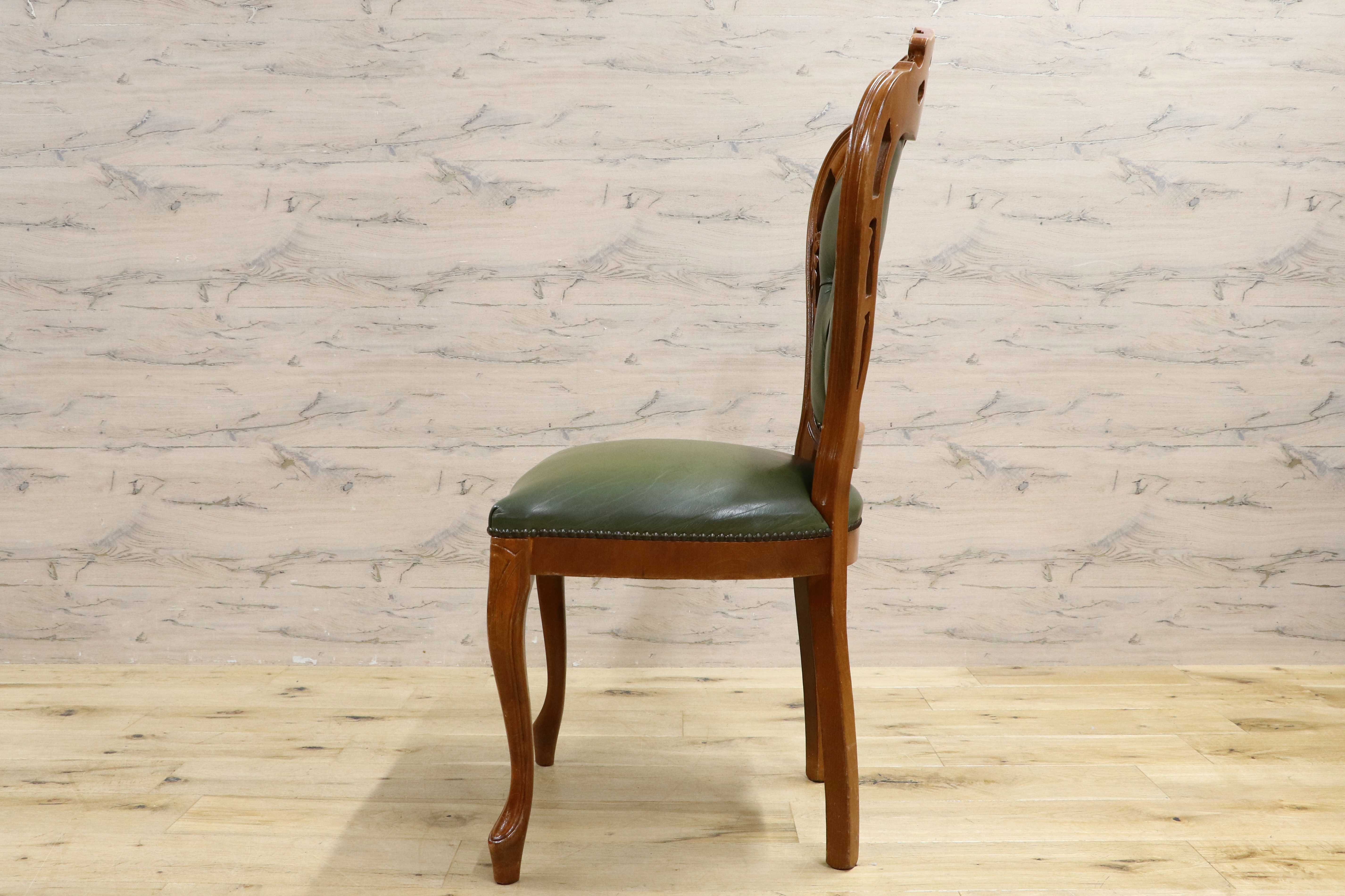 GMIH328B○イタリア ヴィンテージ ヨーロピアン ヴェローナクラシック ダイニングチェア 革張り 猫脚 ヨーロッパ家具 アンティーク