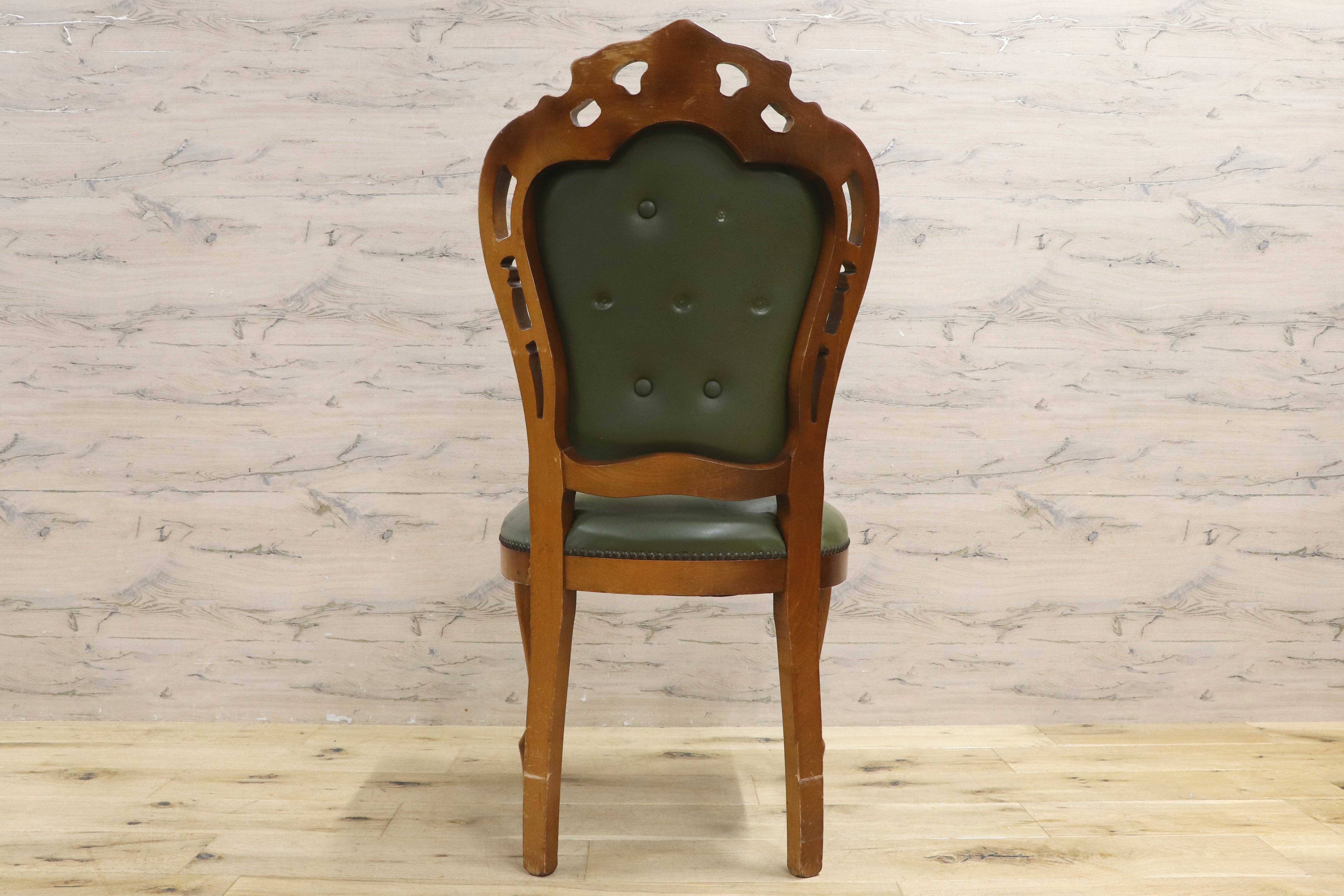 GMIH328C○イタリア ヴィンテージ ヨーロピアン ヴェローナクラシック ダイニングチェア 革張り 猫脚 ヨーロッパ家具 アンティーク