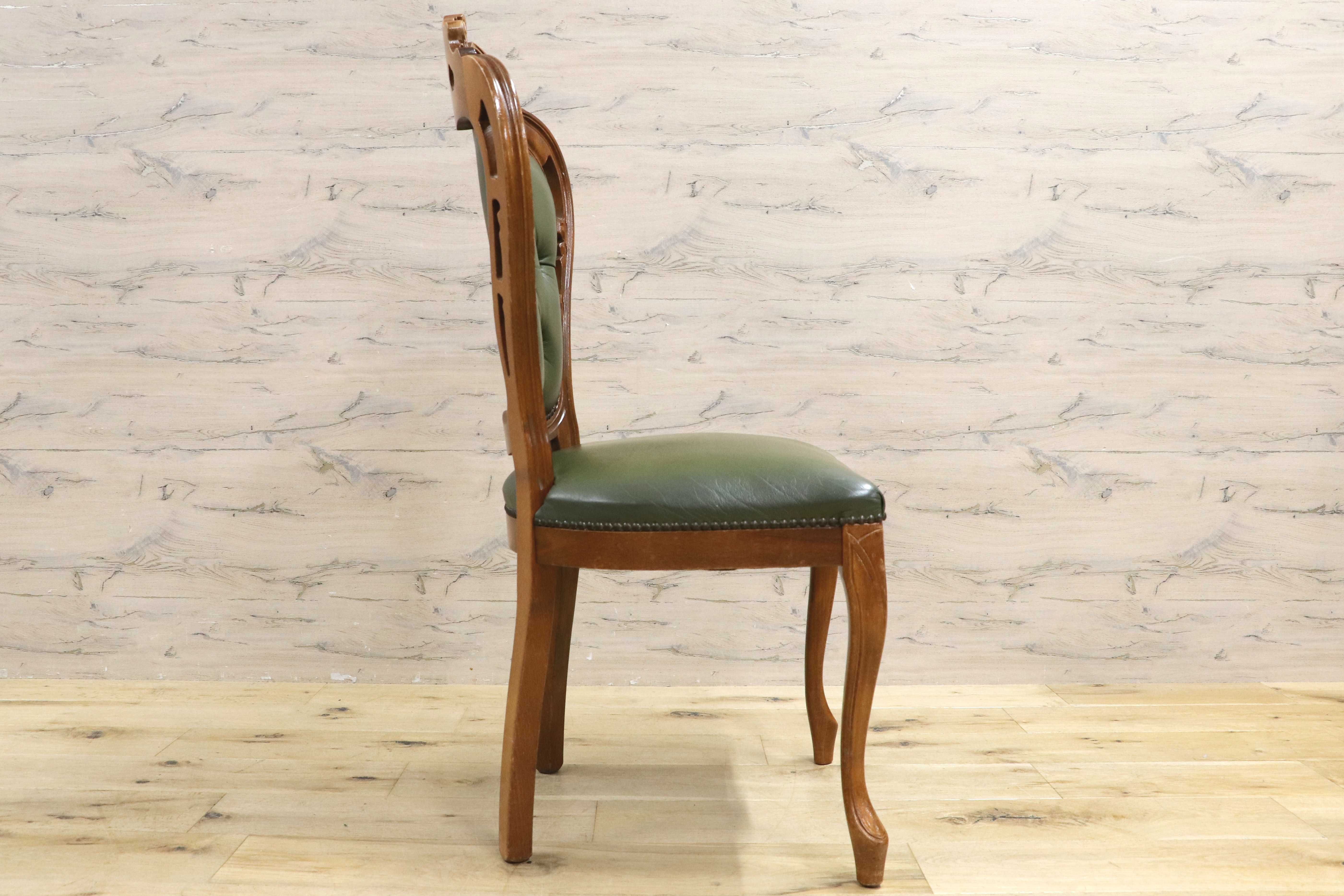 GMIH328D○イタリア ヴィンテージ ヨーロピアン ヴェローナクラシック ダイニングチェア 革張り 猫脚 ヨーロッパ家具 アンティーク