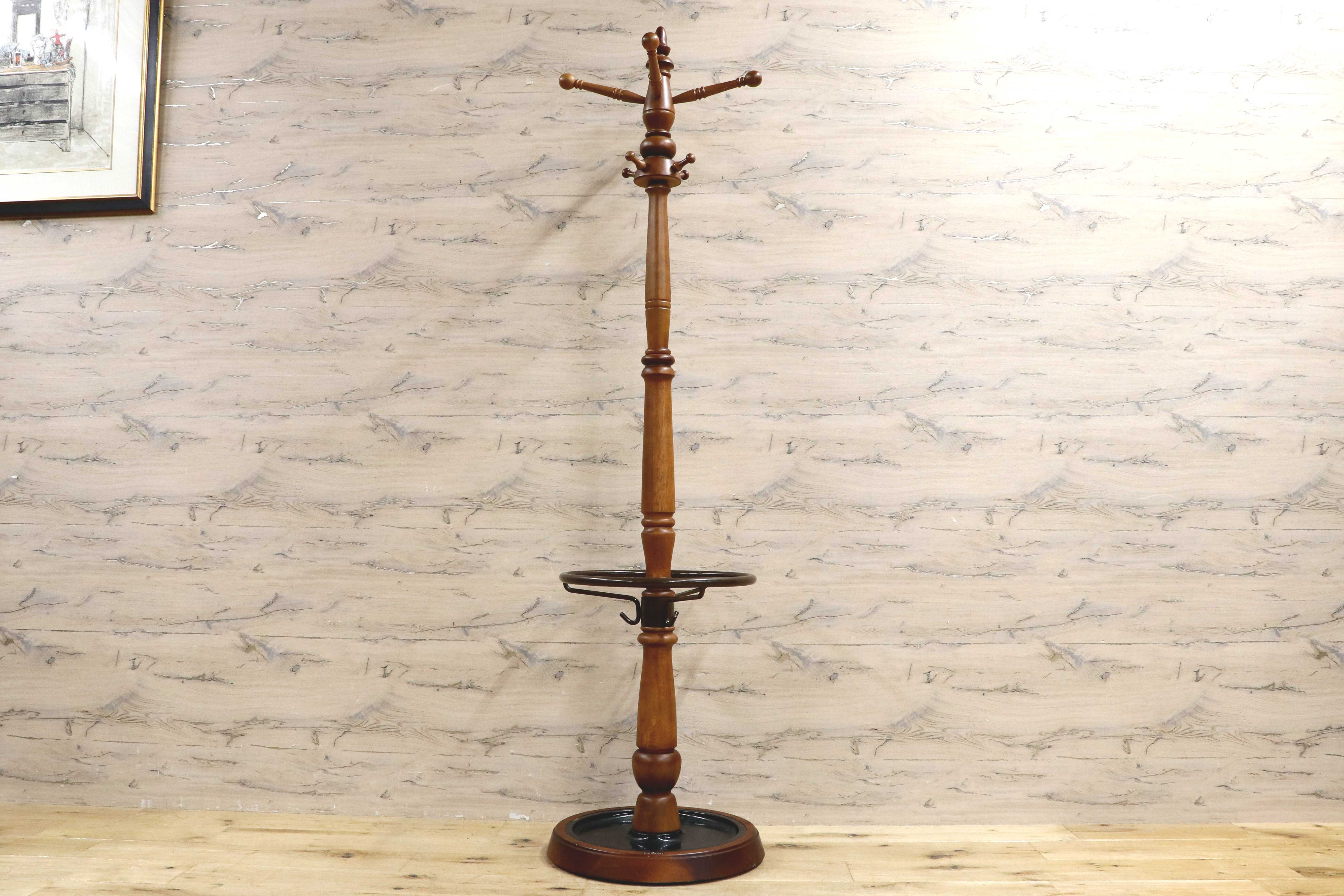 GMIK680○karimoku / カリモク コロニアル コートハンガー ポールハンガー 帽子掛け ポールスタンド 国産家具