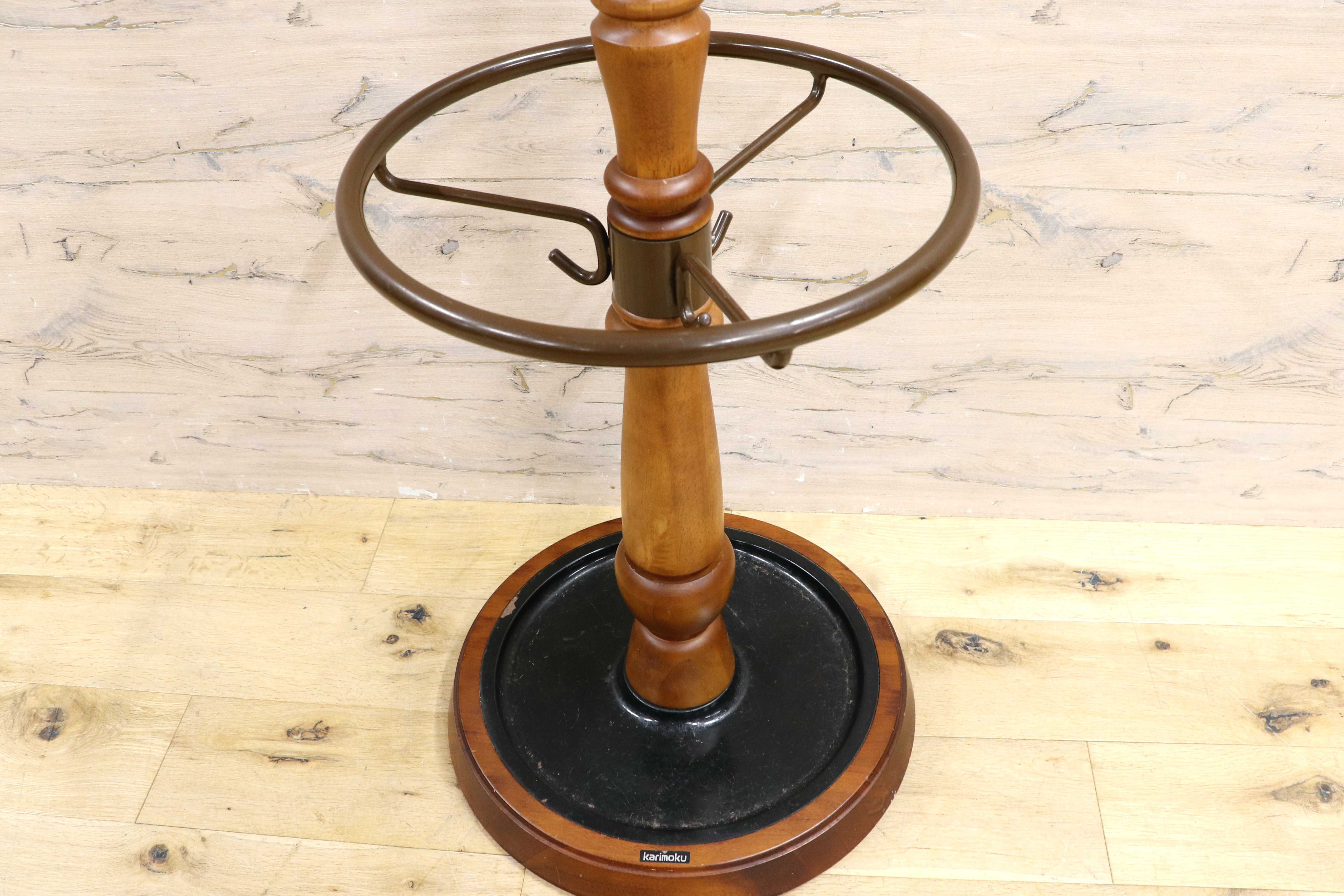 GMIK680○karimoku / カリモク コロニアル コートハンガー ポールハンガー 帽子掛け ポールスタンド 国産家具