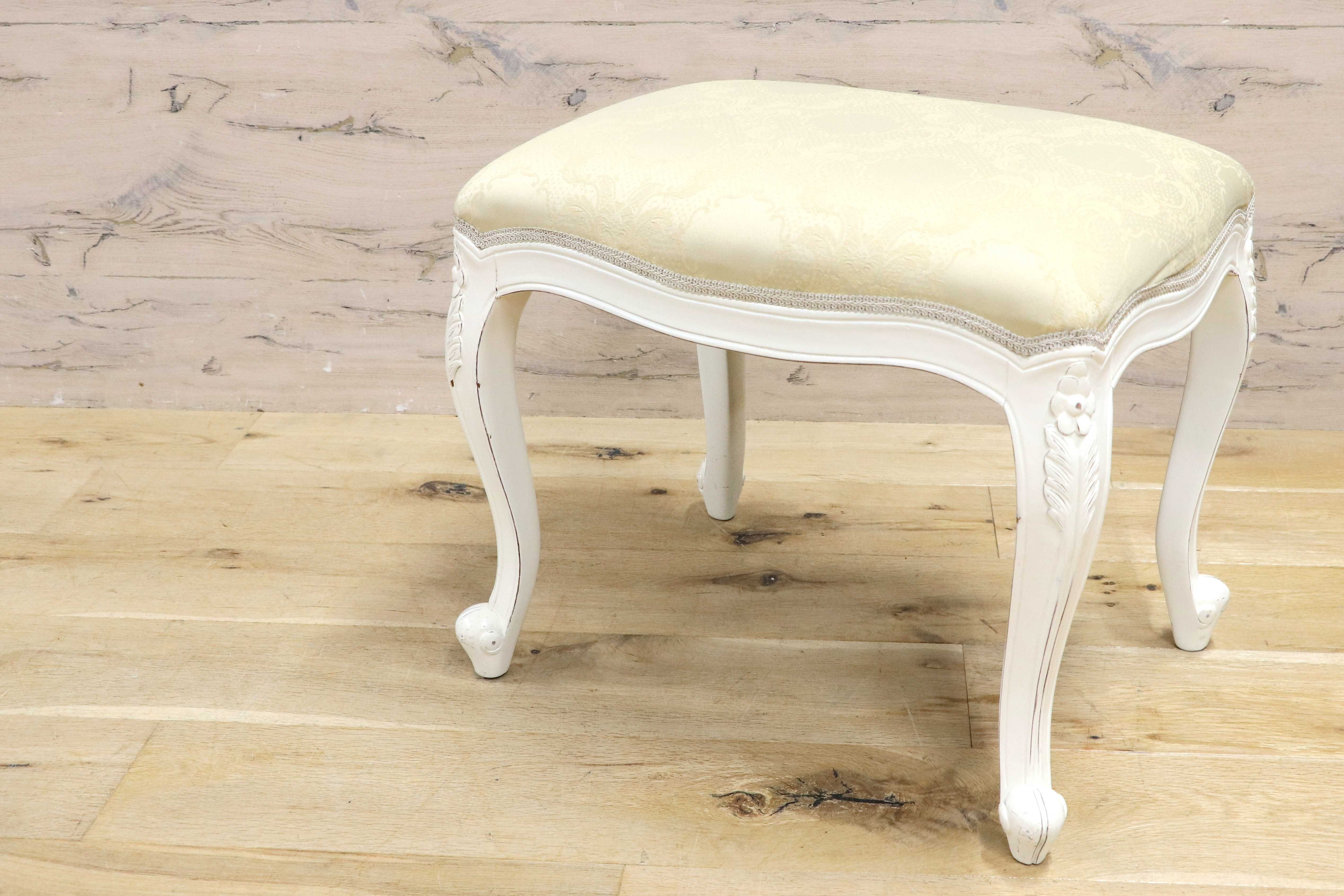 GMIS361B○ヨーロピアンデザイン ロココ調 スツール 腰掛け 椅子 猫脚 姫家具 エレガント アンティーク調 マホガニー