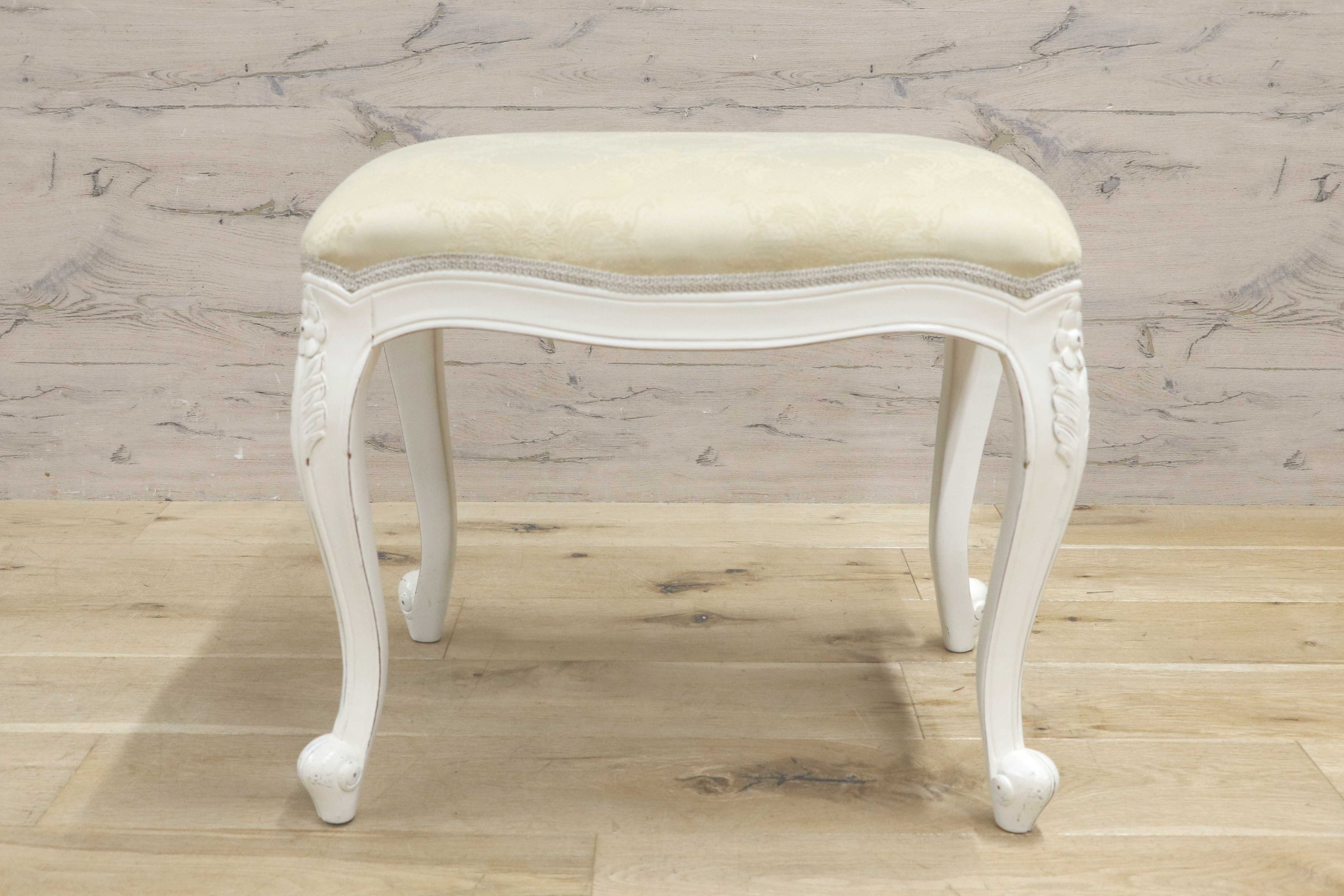 GMIS361B○ヨーロピアンデザイン ロココ調 スツール 腰掛け 椅子 猫脚 姫家具 エレガント アンティーク調 マホガニー