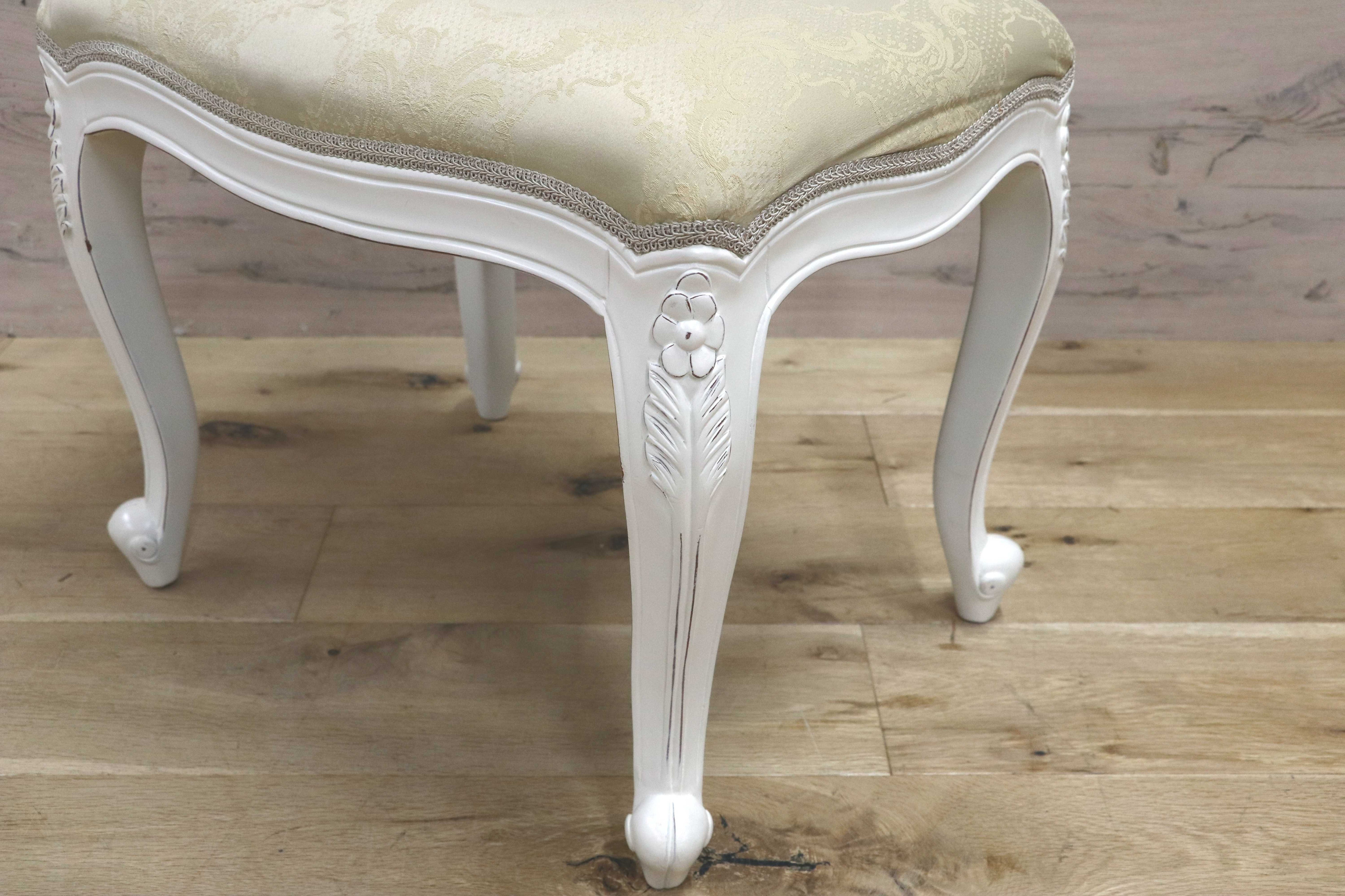 GMIS361C○ヨーロピアンデザイン ロココ調 スツール 腰掛け 椅子 猫脚 姫家具 エレガント アンティーク調 マホガニー