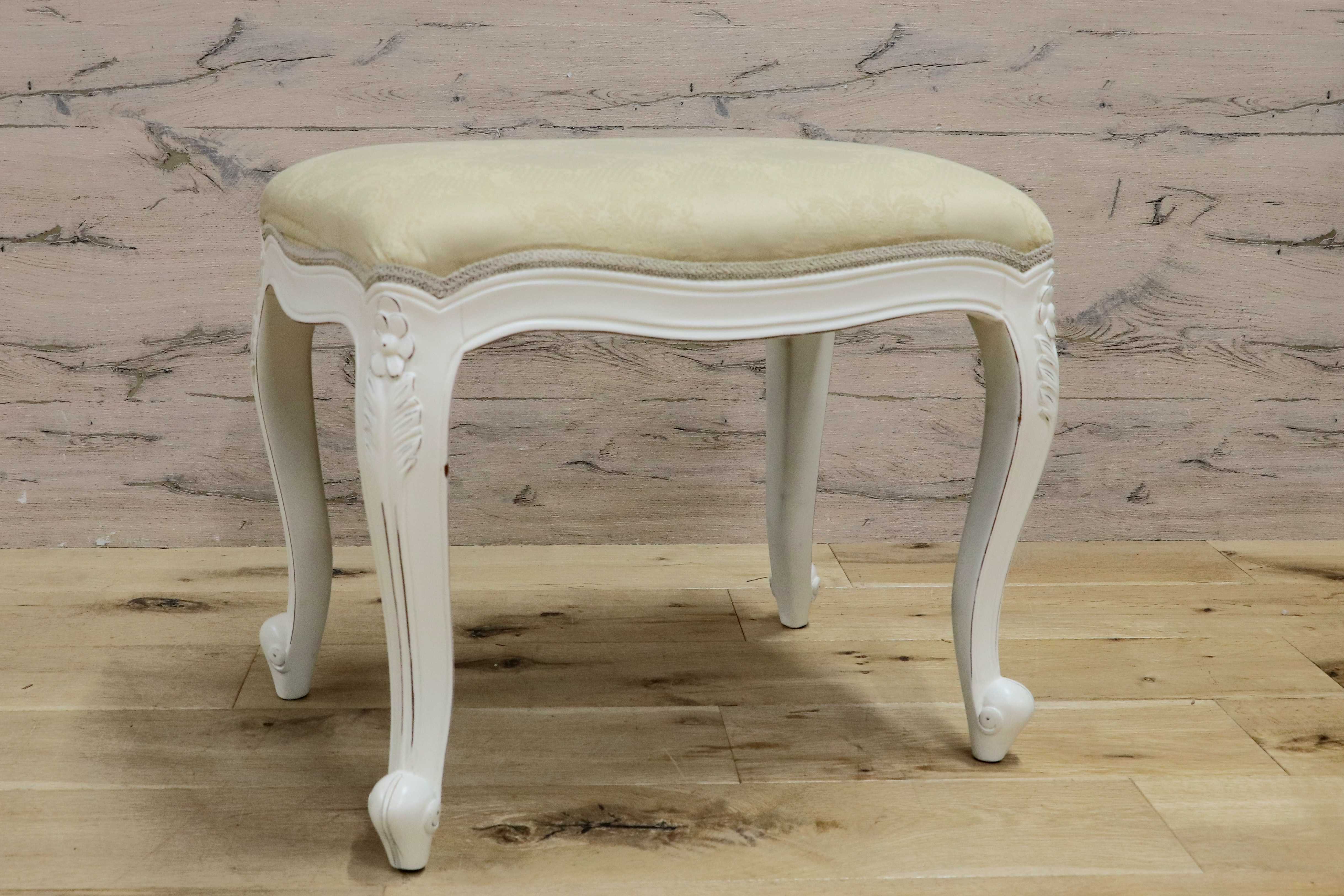 GMIS361C○ヨーロピアンデザイン ロココ調 スツール 腰掛け 椅子 猫脚 姫家具 エレガント アンティーク調 マホガニー