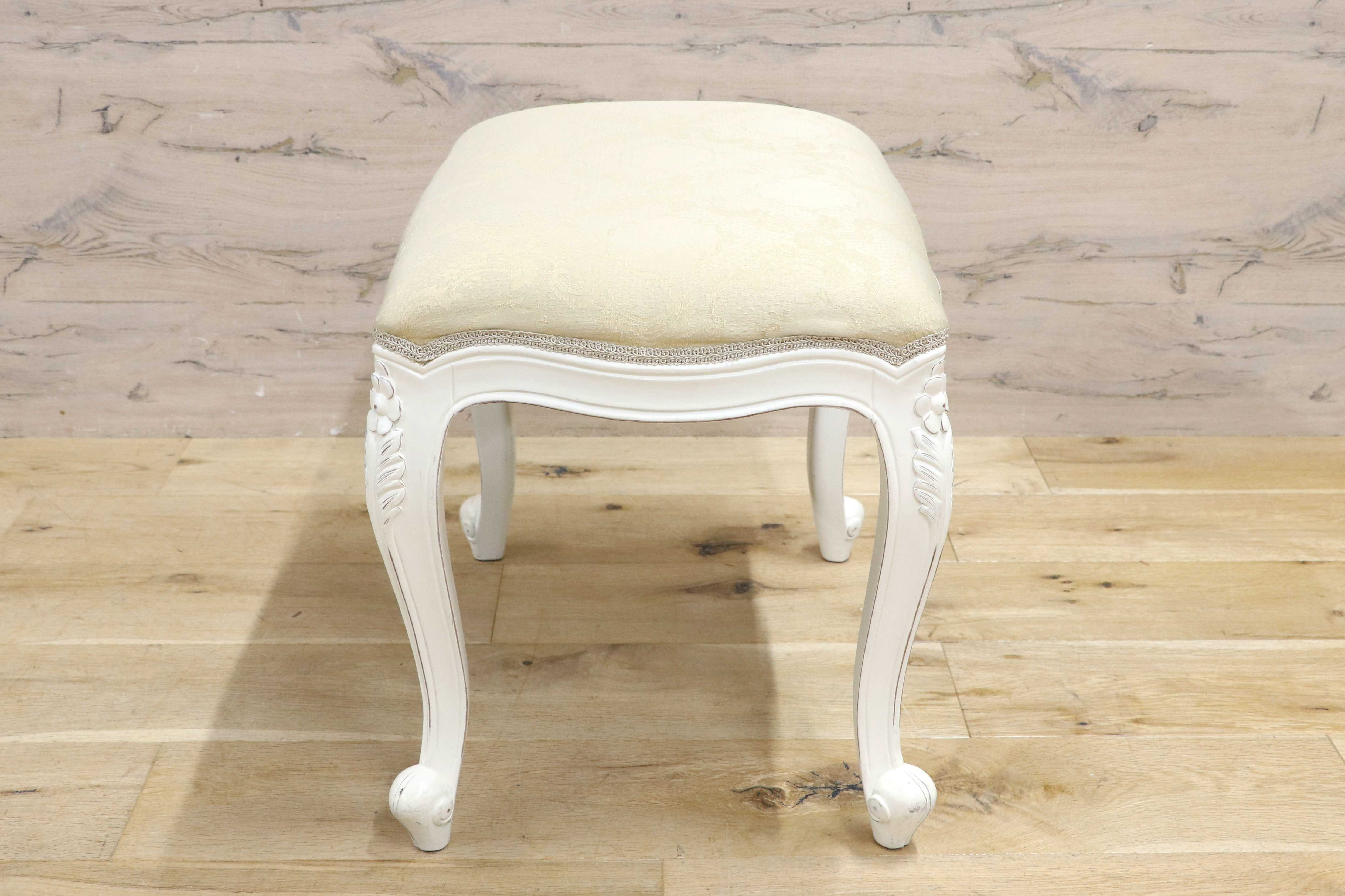 GMIS361D○ヨーロピアンデザイン ロココ調 スツール 腰掛け 椅子 猫脚 姫家具 エレガント アンティーク調 マホガニー