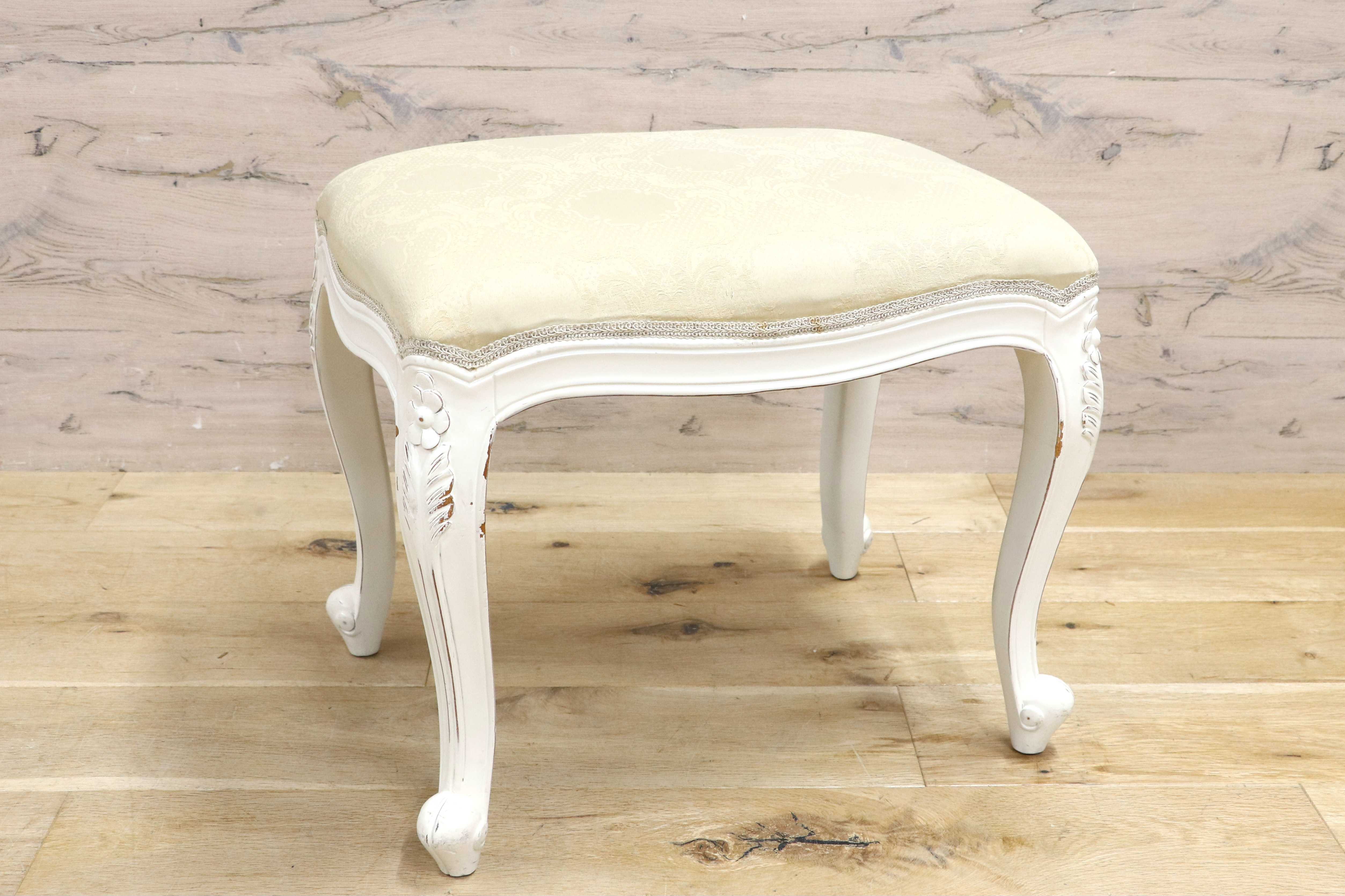 GMIS361D○ヨーロピアンデザイン ロココ調 スツール 腰掛け 椅子 猫脚 姫家具 エレガント アンティーク調 マホガニー