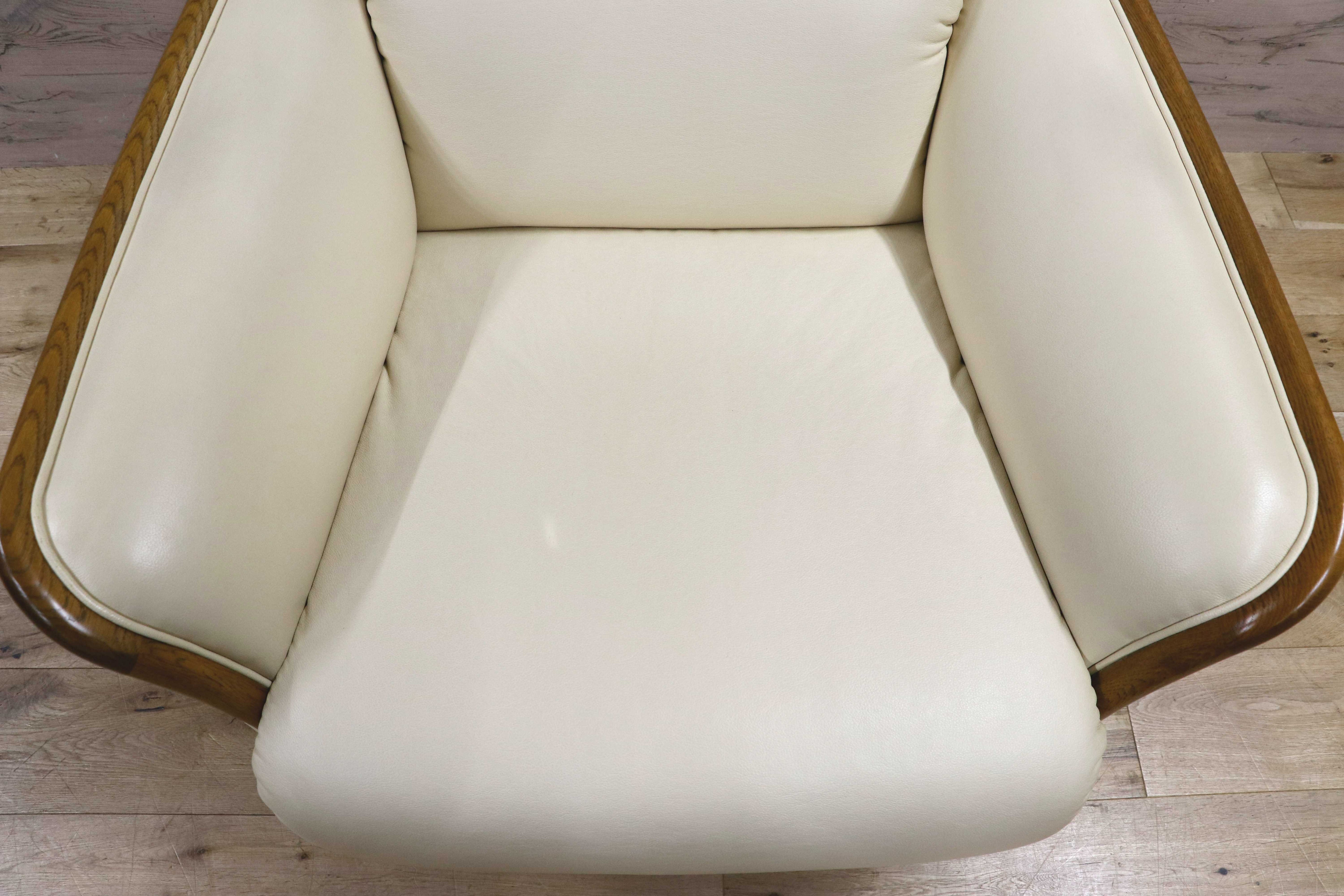 GMIS380○浜本工芸 / HAMAMOTO 1人掛けソファ 楢材 回転椅子 1Pソファ ソフトレザー 回転ソファ シングルソファ 椅子 アームソファ モダン