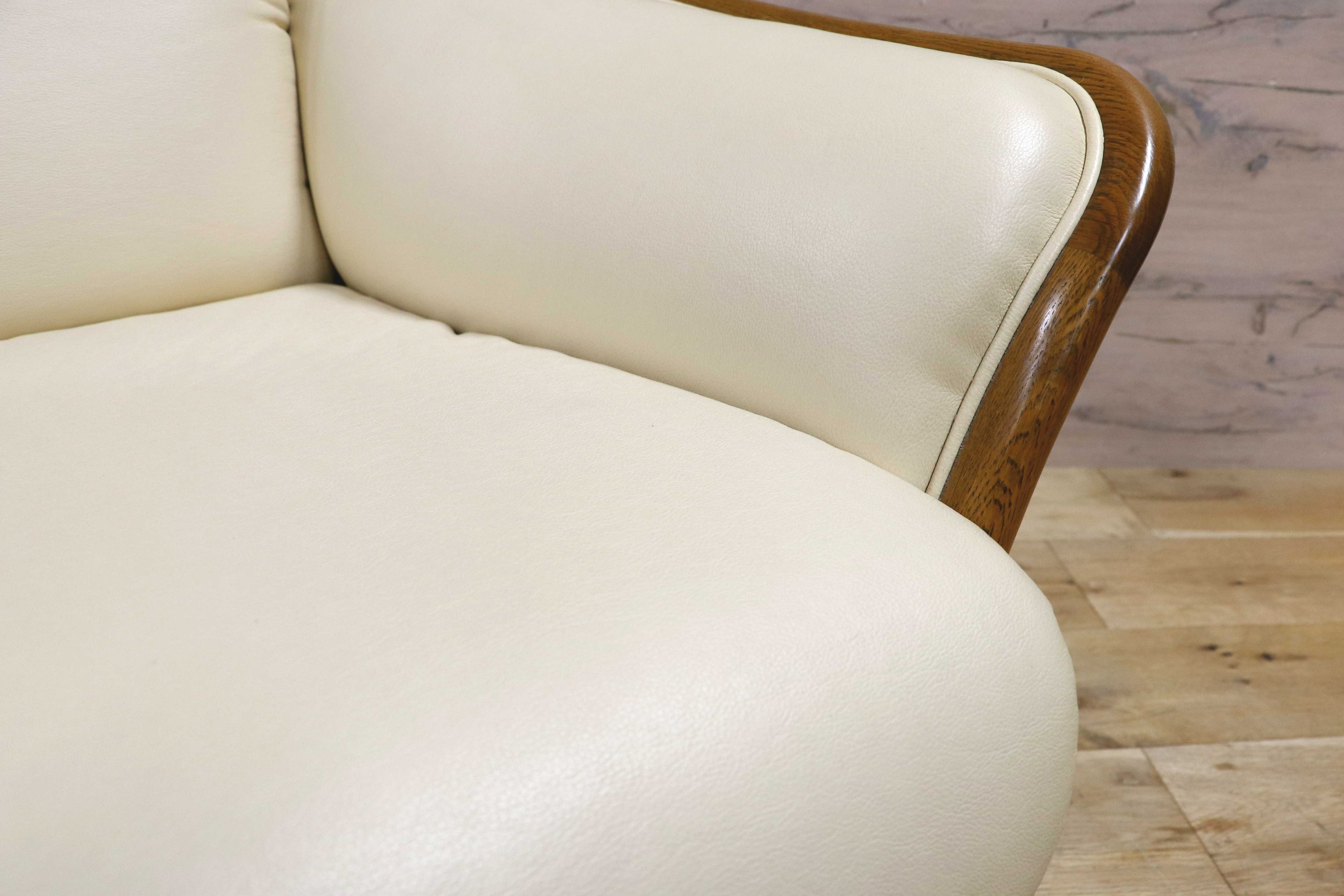 GMIS380○浜本工芸 / HAMAMOTO 1人掛けソファ 楢材 回転椅子 1Pソファ ソフトレザー 回転ソファ シングルソファ 椅子 アームソファ モダン