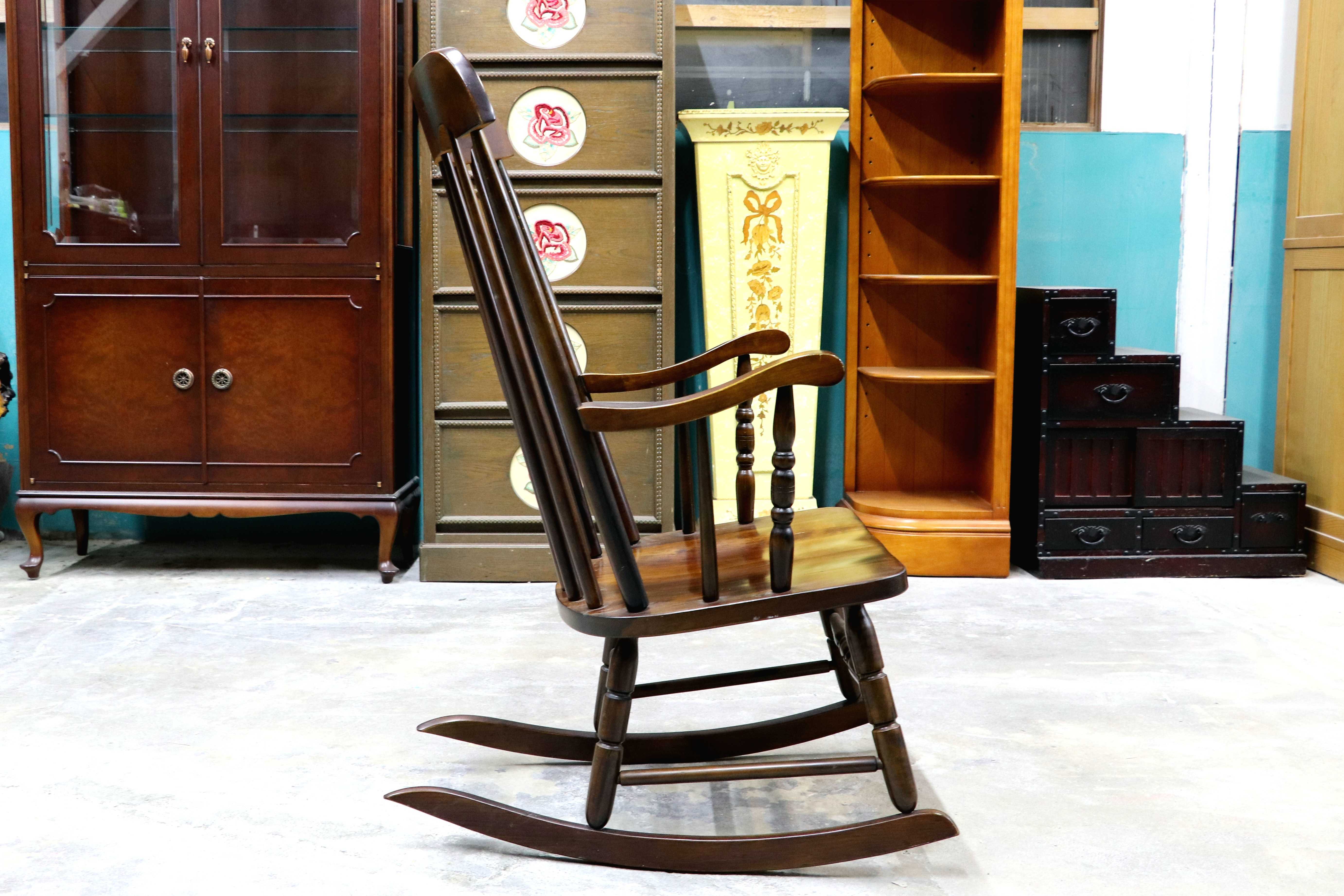 GMIS375○柏木工 / KASHIWA ロッキングチェア 揺り椅子 アームチェア 椅子 レトロ カントリー ノスタルジック アンティーク 飛騨家具