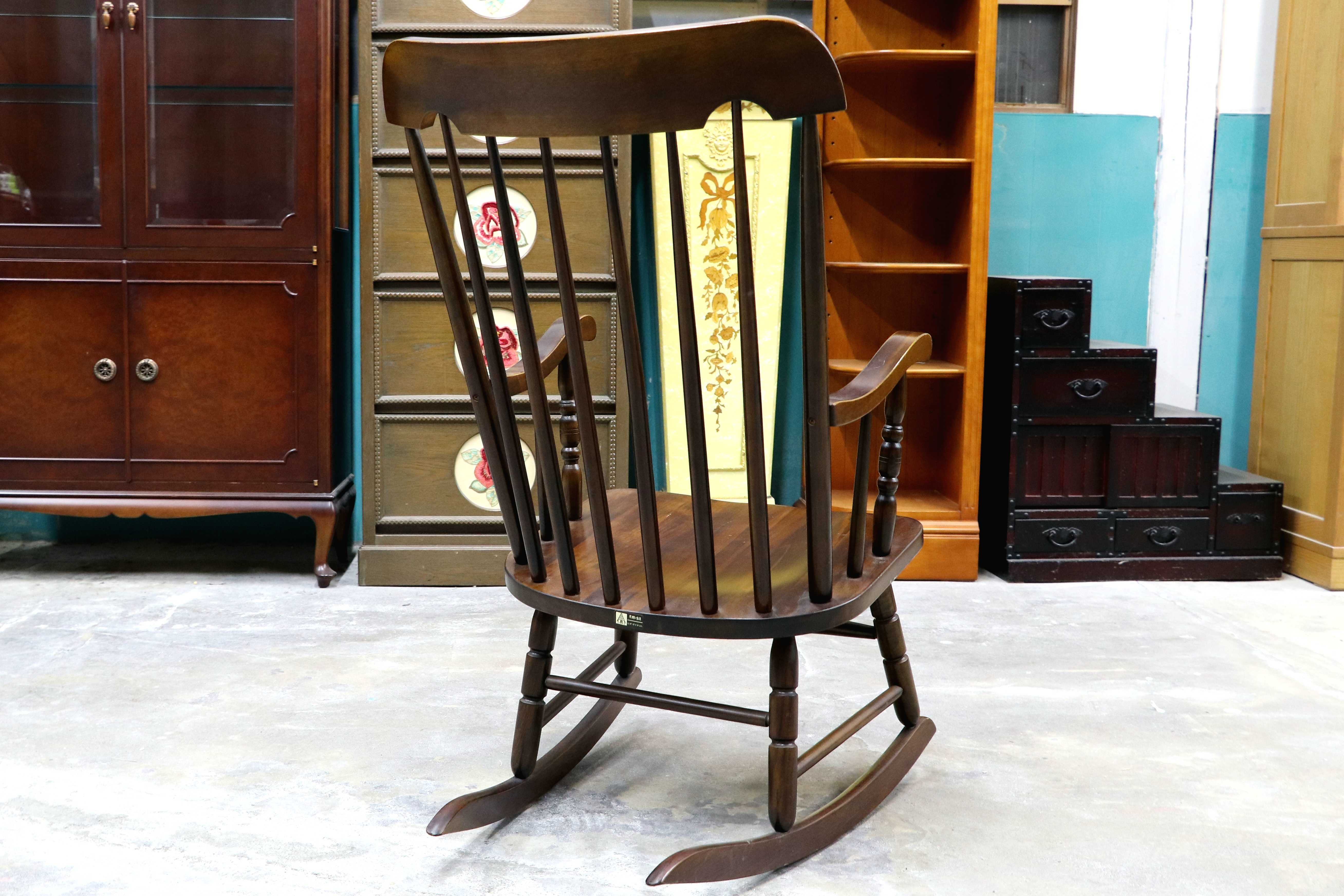 GMIS375○柏木工 / KASHIWA ロッキングチェア 揺り椅子 アームチェア 椅子 レトロ カントリー ノスタルジック アンティーク 飛騨家具