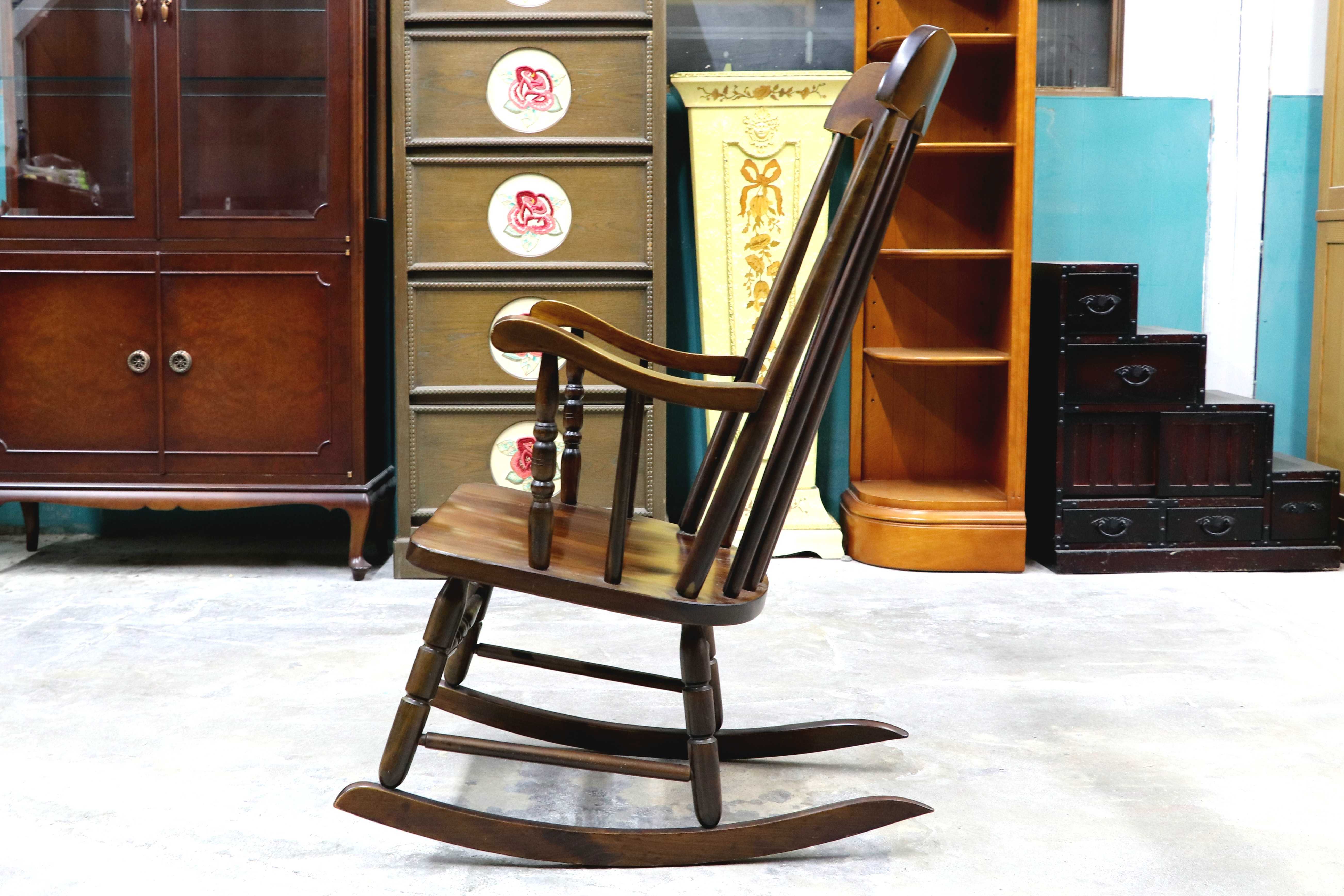 GMIS375○柏木工 / KASHIWA ロッキングチェア 揺り椅子 アームチェア 椅子 レトロ カントリー ノスタルジック アンティーク 飛騨家具