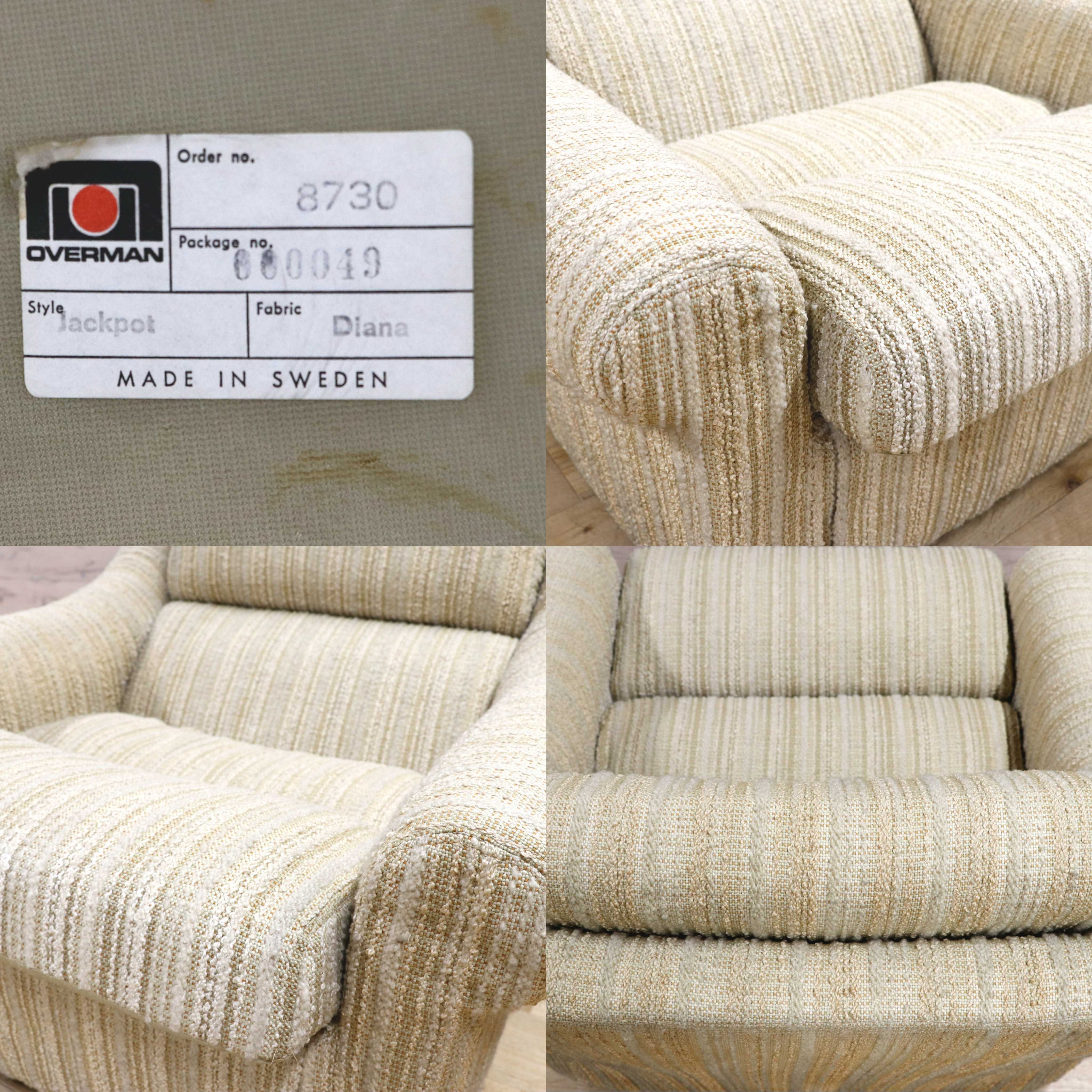 GMIH363C○Overman International スウェーデン製 北欧ヴィンテージ シングルソファ 1人掛けソファ ラウンジチェア 稀少